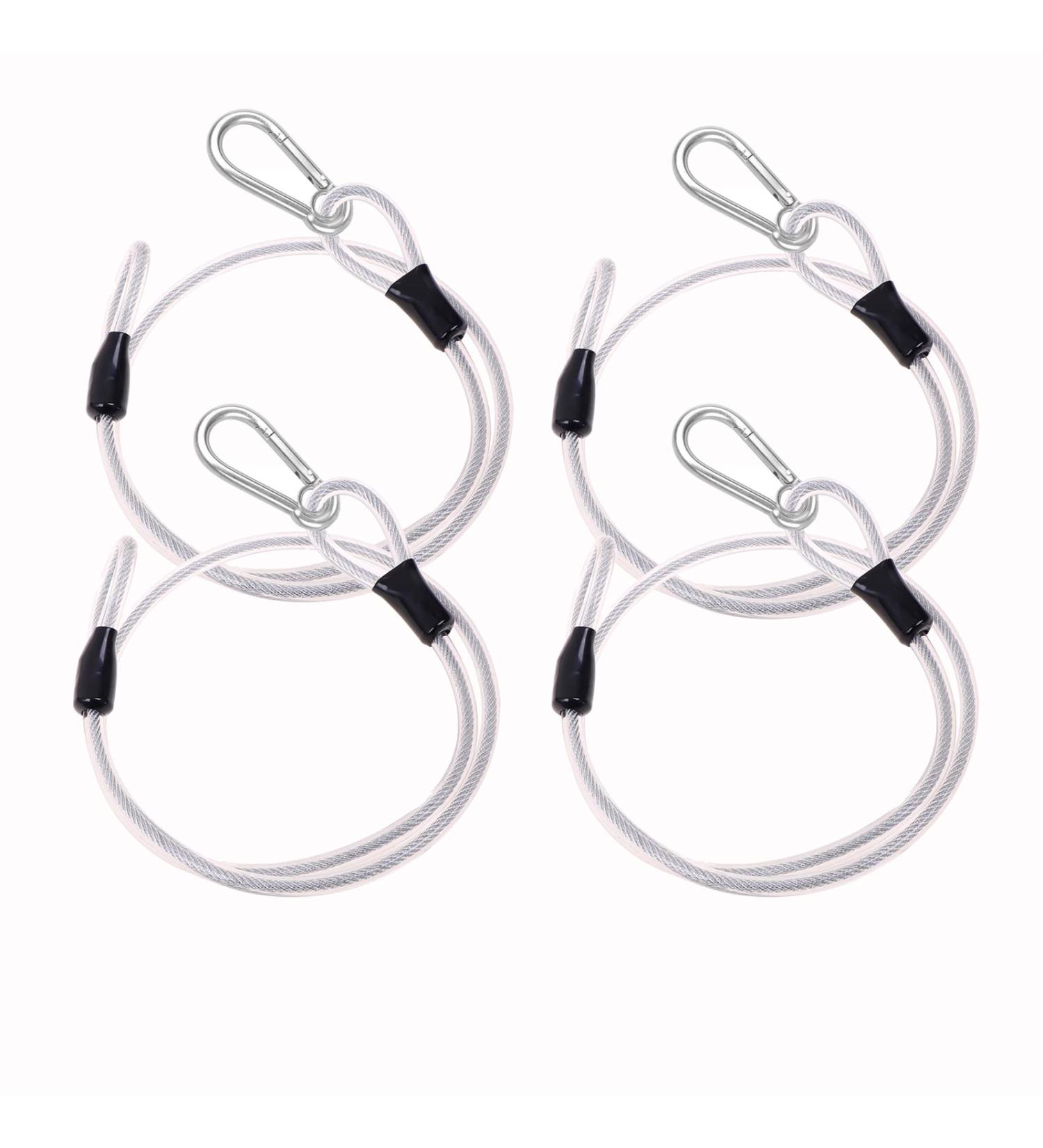 Loop Cable Set - 4 PCS Steel Wire Rope with Eyelets 80CM | Secure Bicycle & Luggage Locking Solutions - Buy Online on SooperMarket.com