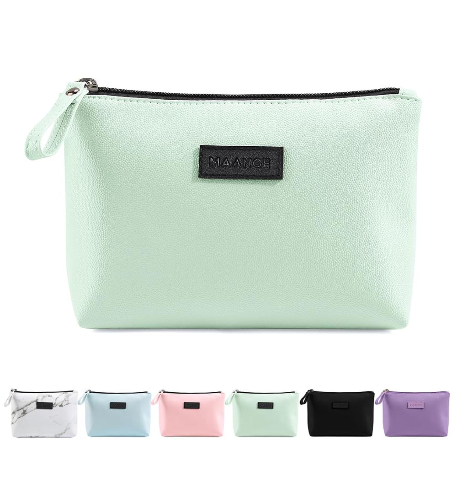 Small Cosmetic Pocket for Women | Waterproof PU Leather Makeup Bag - Cute Versatile Travel Organizer (Green) - Buy Online on SooperMarket.com