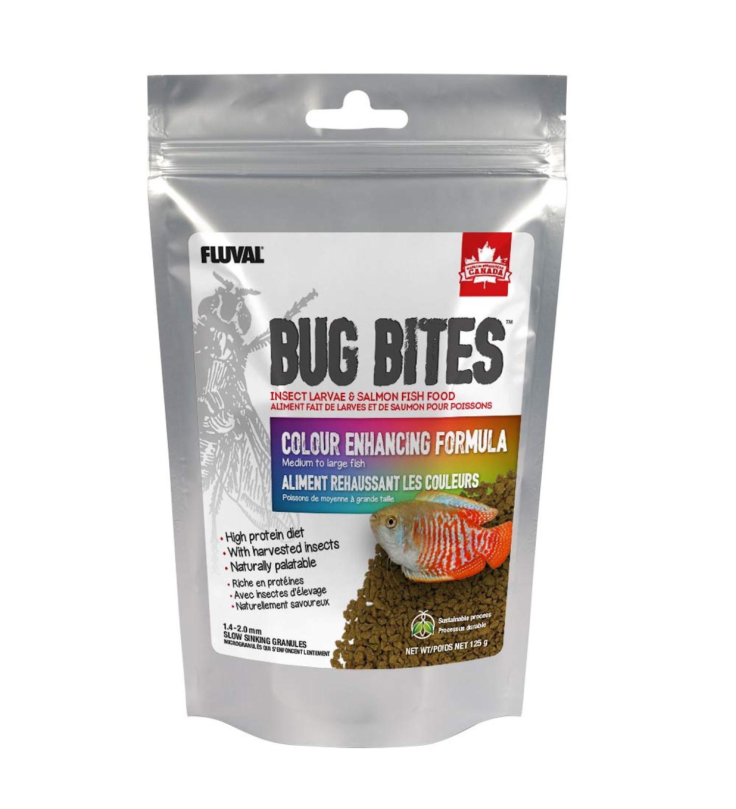 Nutrafin Bug Bites Colour Enhancing Formula Medium to Large Fish 1.4-2.0 mm granules - 125g