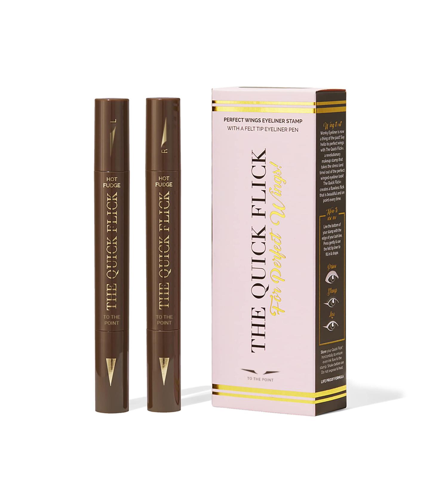 The Quick Flick Hot Fudge Cat Eyeliner Stamp - Water-and-Smudge-Proof Liquid Pen Duo | To The Point 10mm Winged Eyeliner - Buy Online on SooperMarket.com