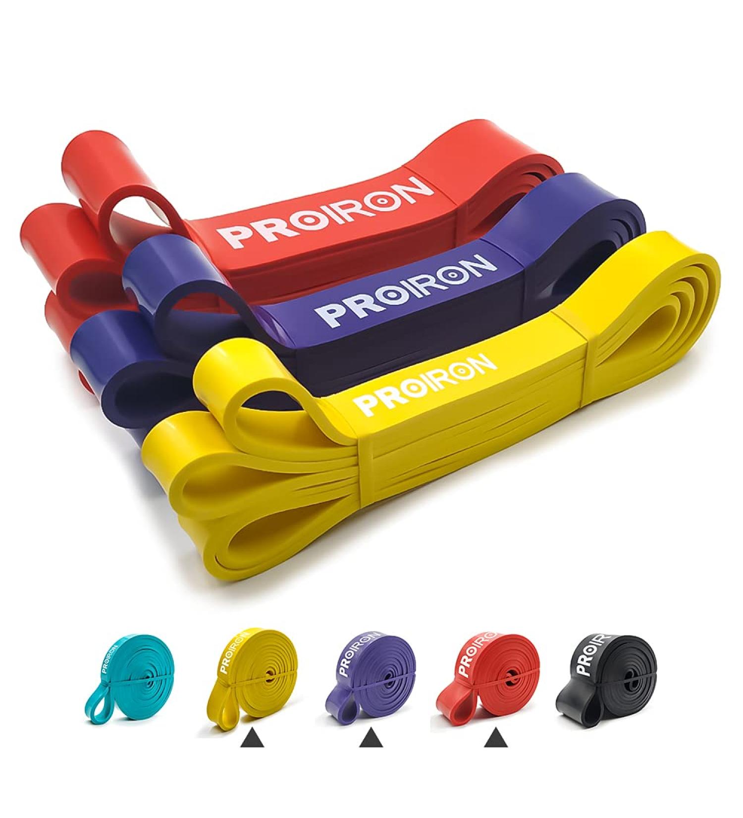 Proiron Resistance Bands Set - Assisted Pull up & Mobility Bands for Strength Training - Yellow/Purple/Red (18-54kg) - Men and Women - Ideal for Crossfit & Powerlifting - Buy Online on SooperMarket.com