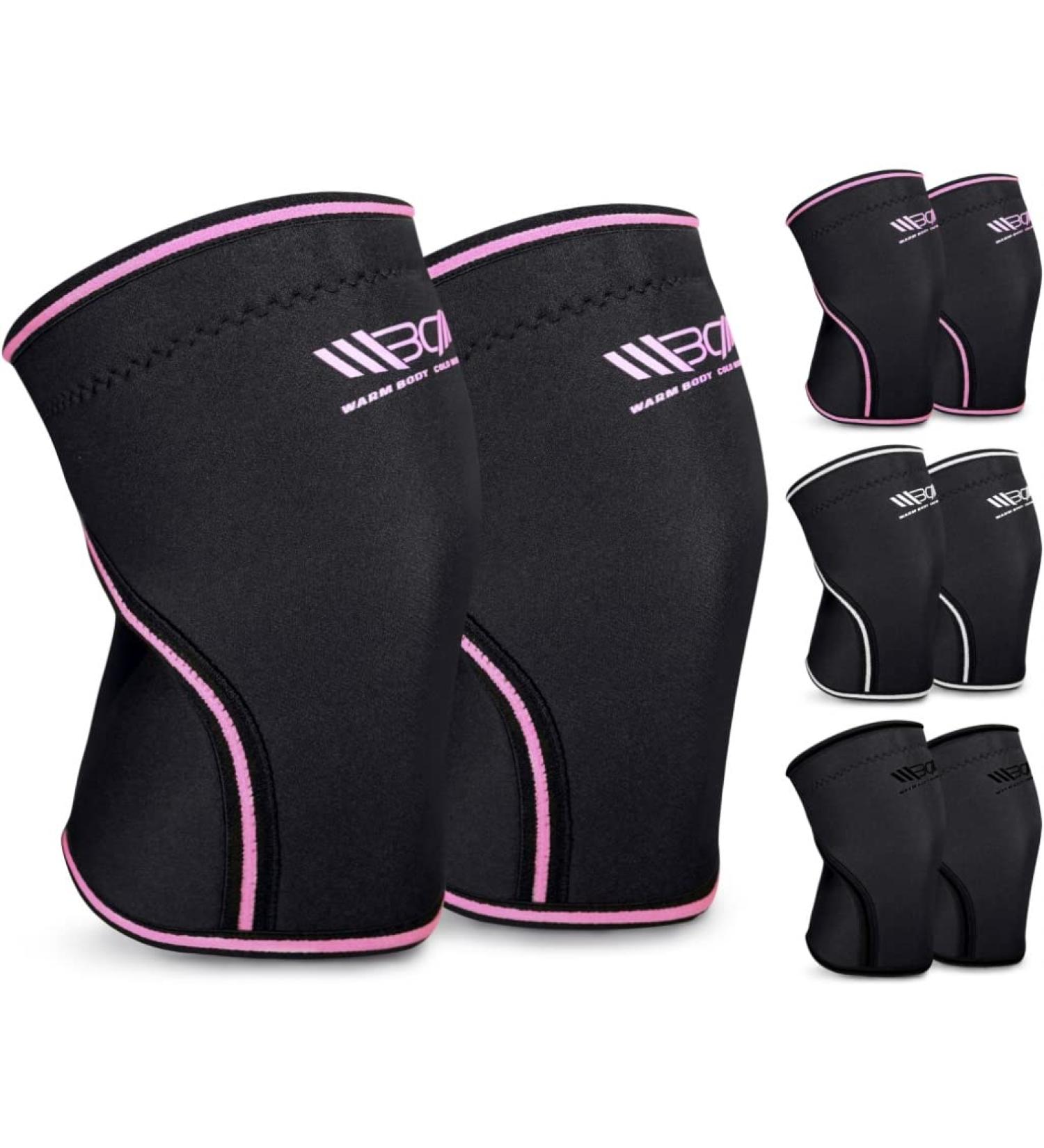 Warm Body Cold Mind Premium 7mm Neoprene Knee Sleeves - Anti-Slip Compression Support for Strength Sports & Weight Lifting - XXL Black/Pink (39.5-43cm) - Buy Online on SooperMarket.com