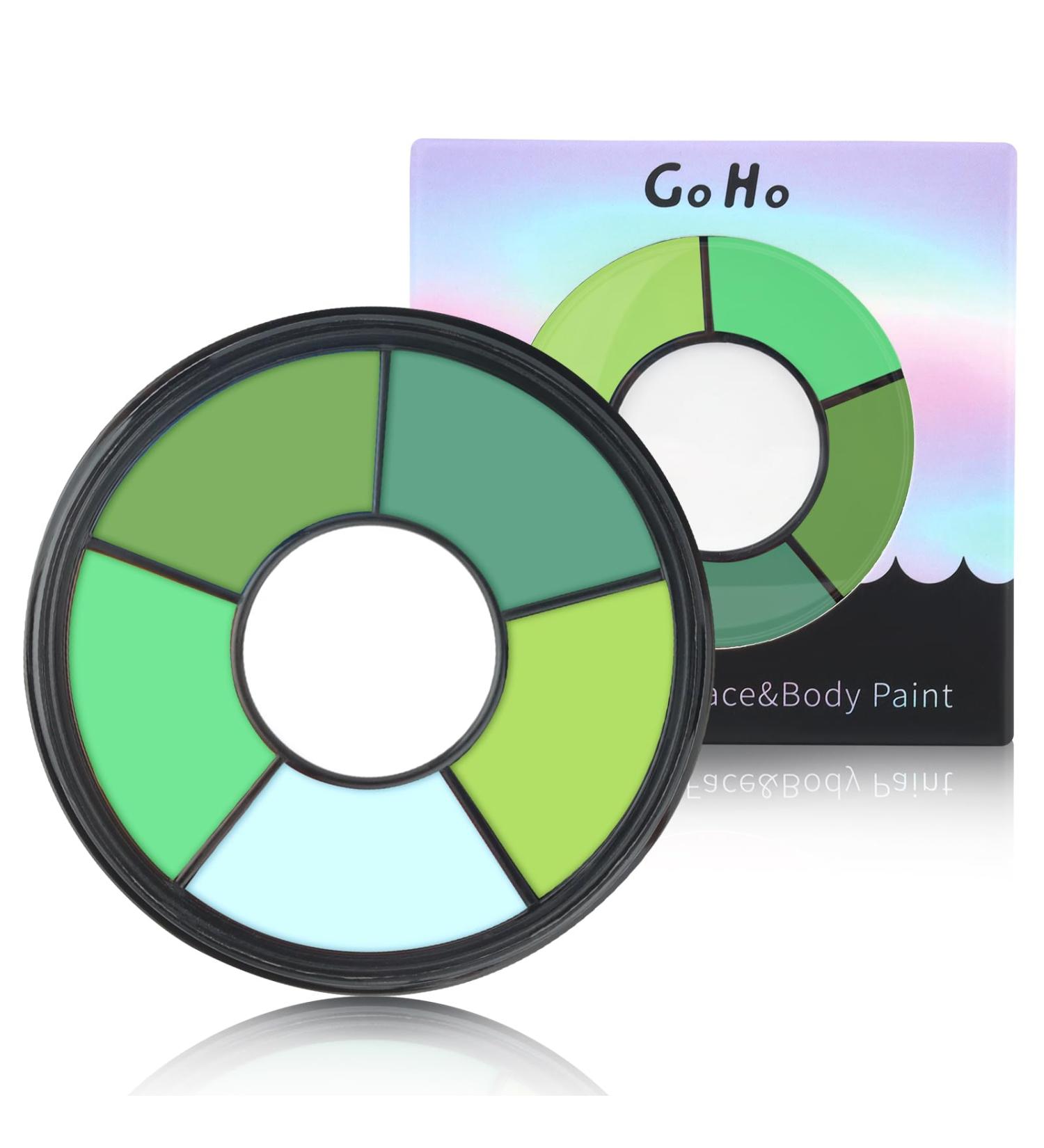 Go Ho 6 Colors Green Face Body Paint Cream Washable Formula Face Painting for Halloween Cosplay Body Paint FX Makeup Palette Professional Face Paint Green Makeup 6 Colors Green Makeup Palette - Buy Online on SooperMarket.com