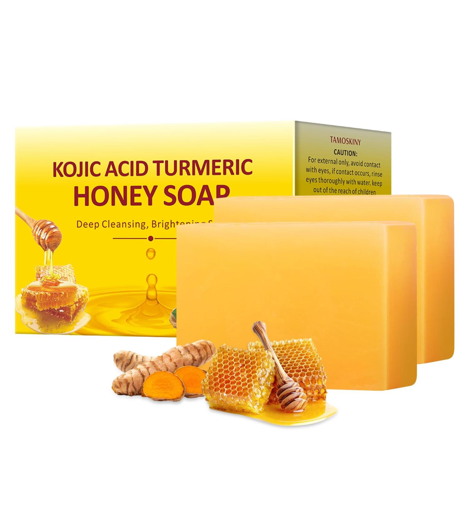 Organic Turmeric Kojic Acid Soap - 200g Brightening Bar for Hyperpigmentation Dark Spots & Acne - 7OZ Natural Hand & Body Wash - Buy Online on SooperMarket.com