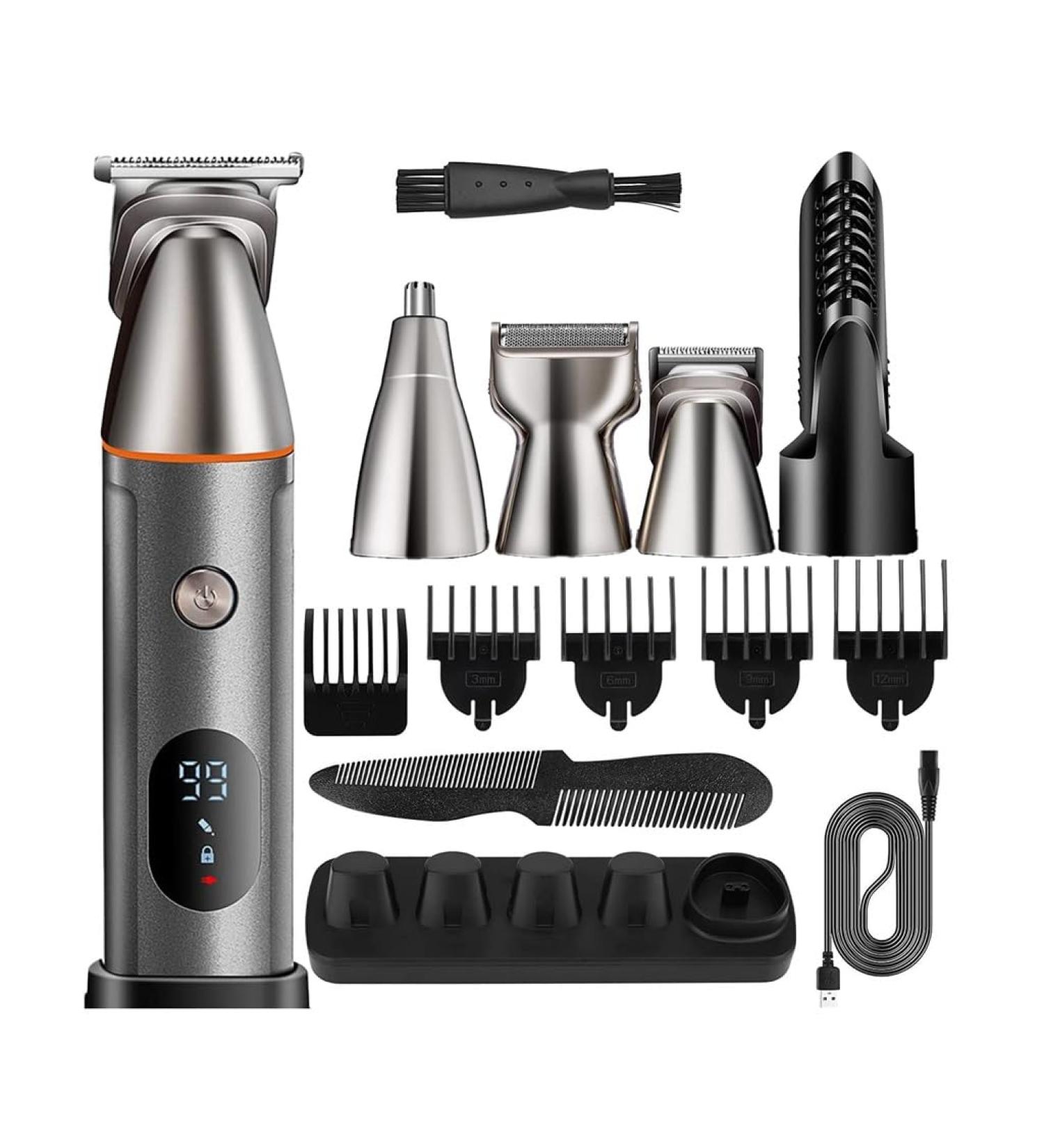 Buy Digital Multifunctional Electric Hair Clipper - Gray | International Shipping Available - Buy Online on SooperMarket.com