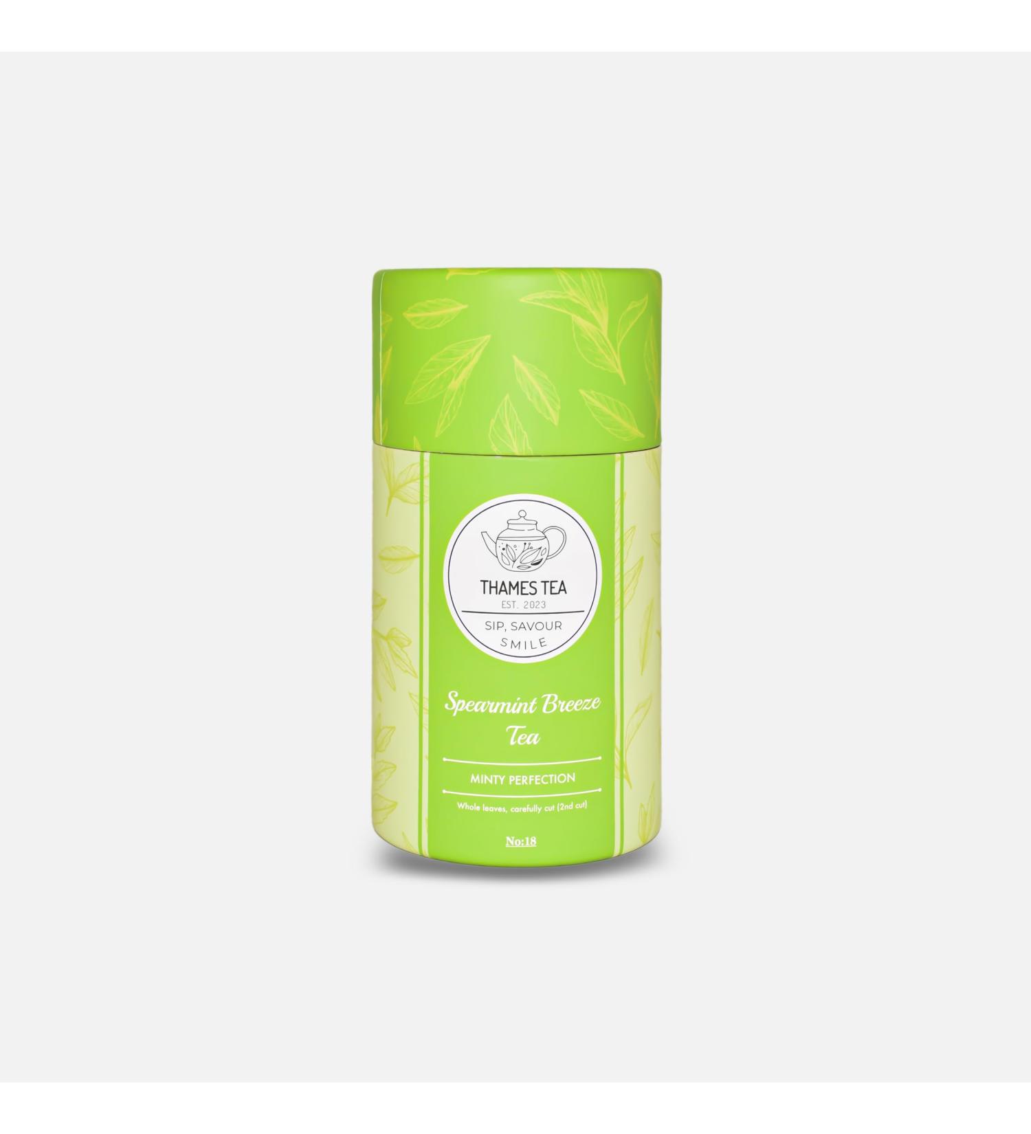 Thames Tea | Premium Flavoured Tea Selection | Luxury British Tea Experience | Spearmint Breeze Loose Leaf Tea - Buy Online on SooperMarket.com