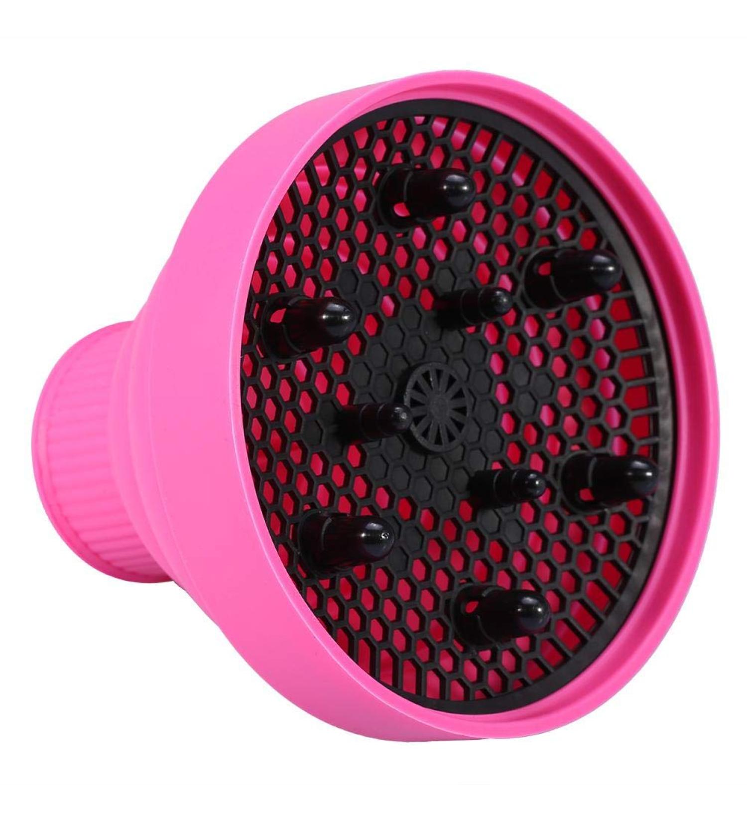 Hair Blower Diffuser Hairdryer Cover Styling Foldable Folding Collapsible Silicone Hairdressing Tool Attachment for Natural Wavy Fine Thick Hair for Home Barbershop Hairdressing Salon(Pink) - Buy Online on SooperMarket.com