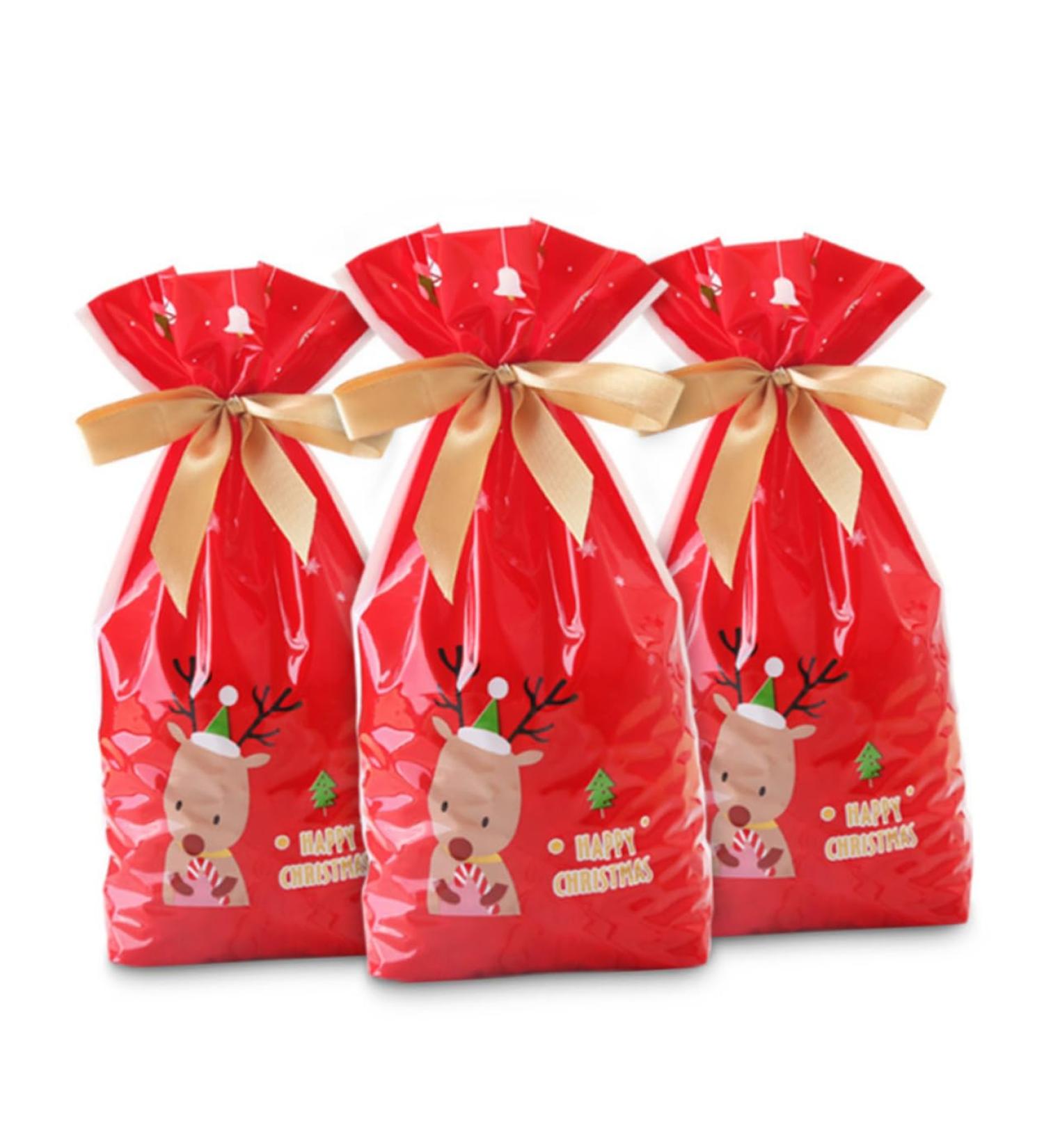 ORFOFE 10pcs Gingerbread Bags Elk Candy Bag Drawstring Bags for Candy Packing Bag Snowflake Crisp - Buy Online on SooperMarket.com