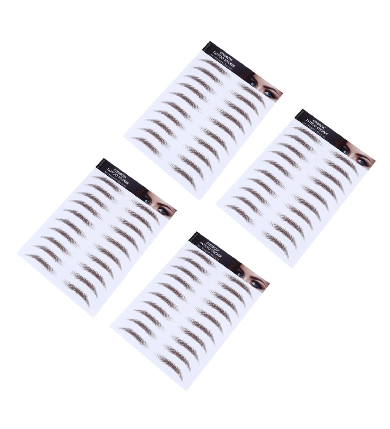 4pcs Eyebrow Stickers Waterproof Makeup Peel off Brow 6d Hair-like Eyebrows Stickers Transport Tool 21x15cm Brown - Buy Online on SooperMarket.com
