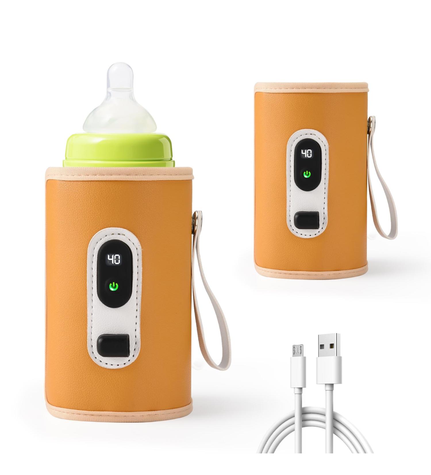 Portable USB Baby Bottle Warmer | Fast Heating with LCD Display | 40-60 C Temperature | 21 Gear Adjustable | Automatic Insulation | For Outdoor Car Travel - Buy Online on SooperMarket.com