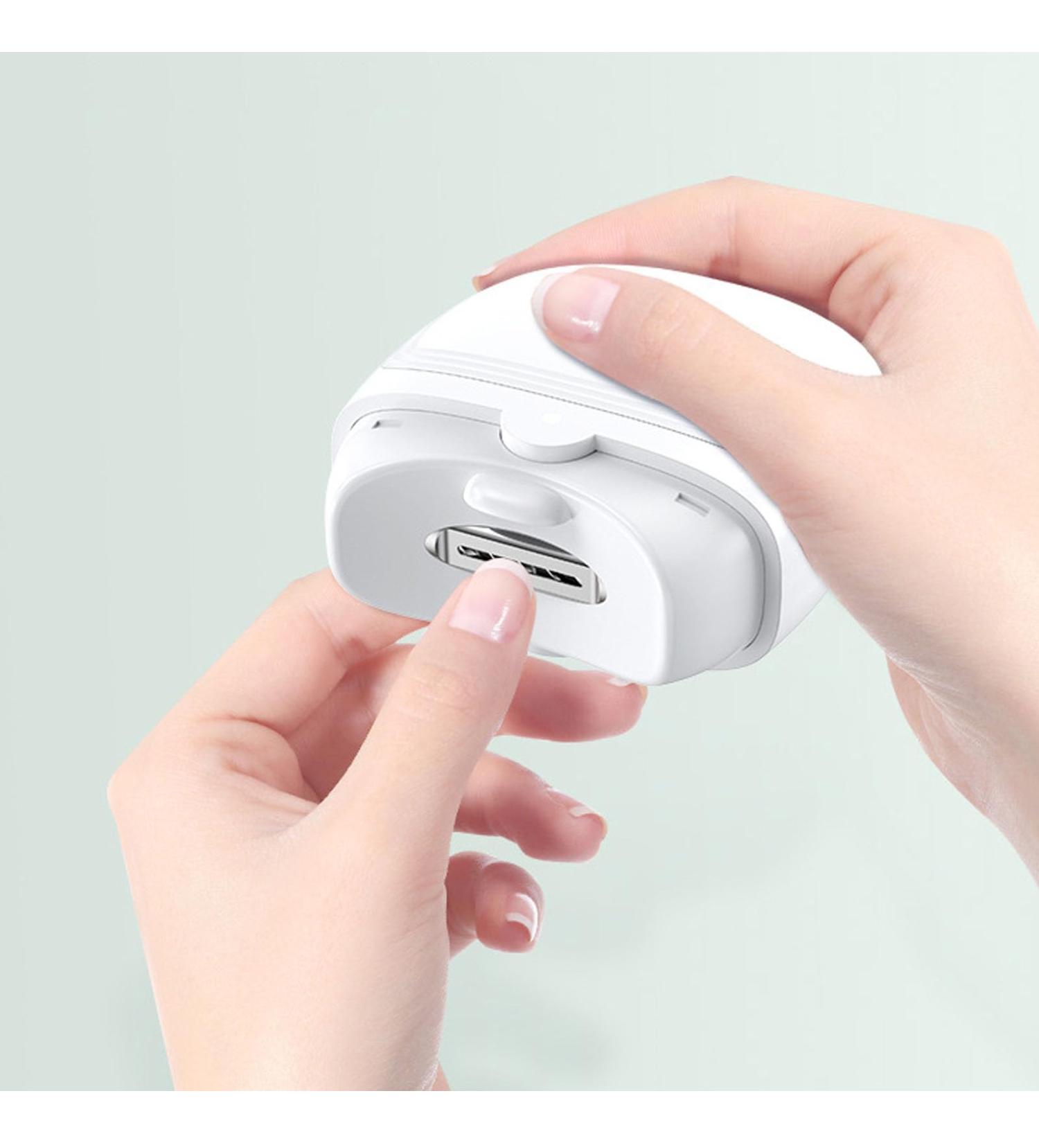 Automatic Nail Trimmer Electric Automatic Nail Clipper with Light Fingernail Cutter Nail Scraps Storage Rechargeable Safety Fingernail Trimmer for Kids Seniors Adult (White) - Buy Online on SooperMarket.com