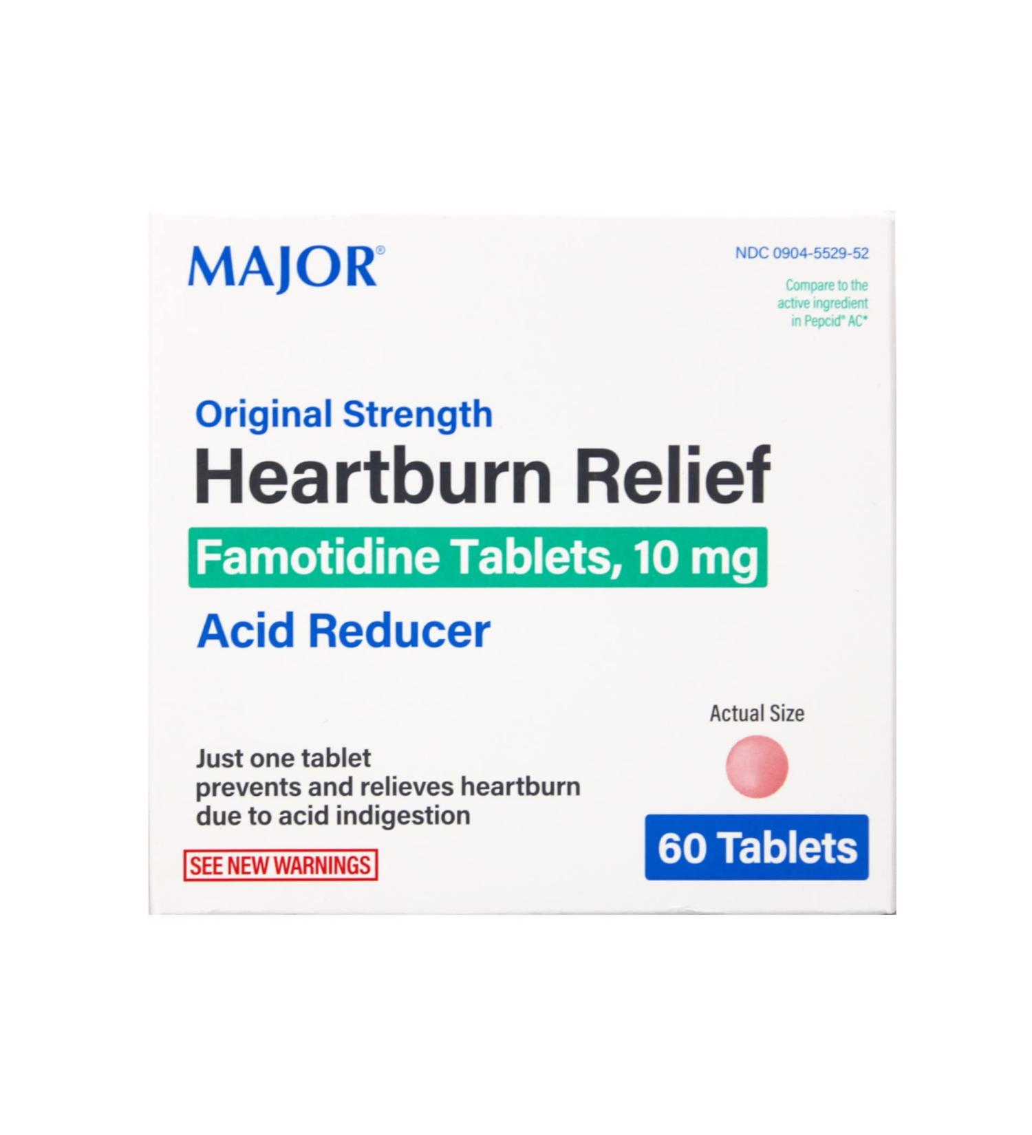 NBGRLVS SIXNE Famotidine 10mg Pink Tablets - 60 Count | Heartburn Relief | UPC 309045529522 - Buy Online on SooperMarket.com