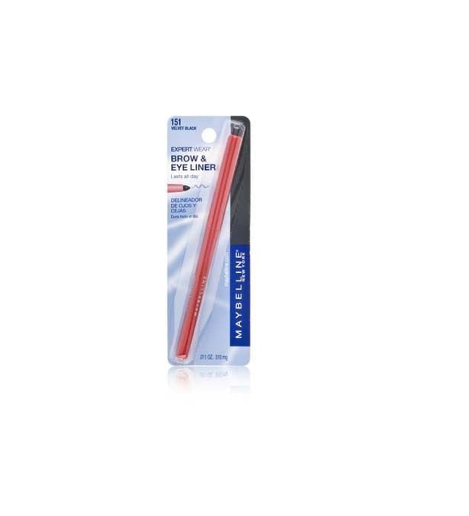 Maybelline New York Expert Wear Brow & Eyeliner Velvet Black 100c-01 .01 Oz (200 Mg) Pack of 2