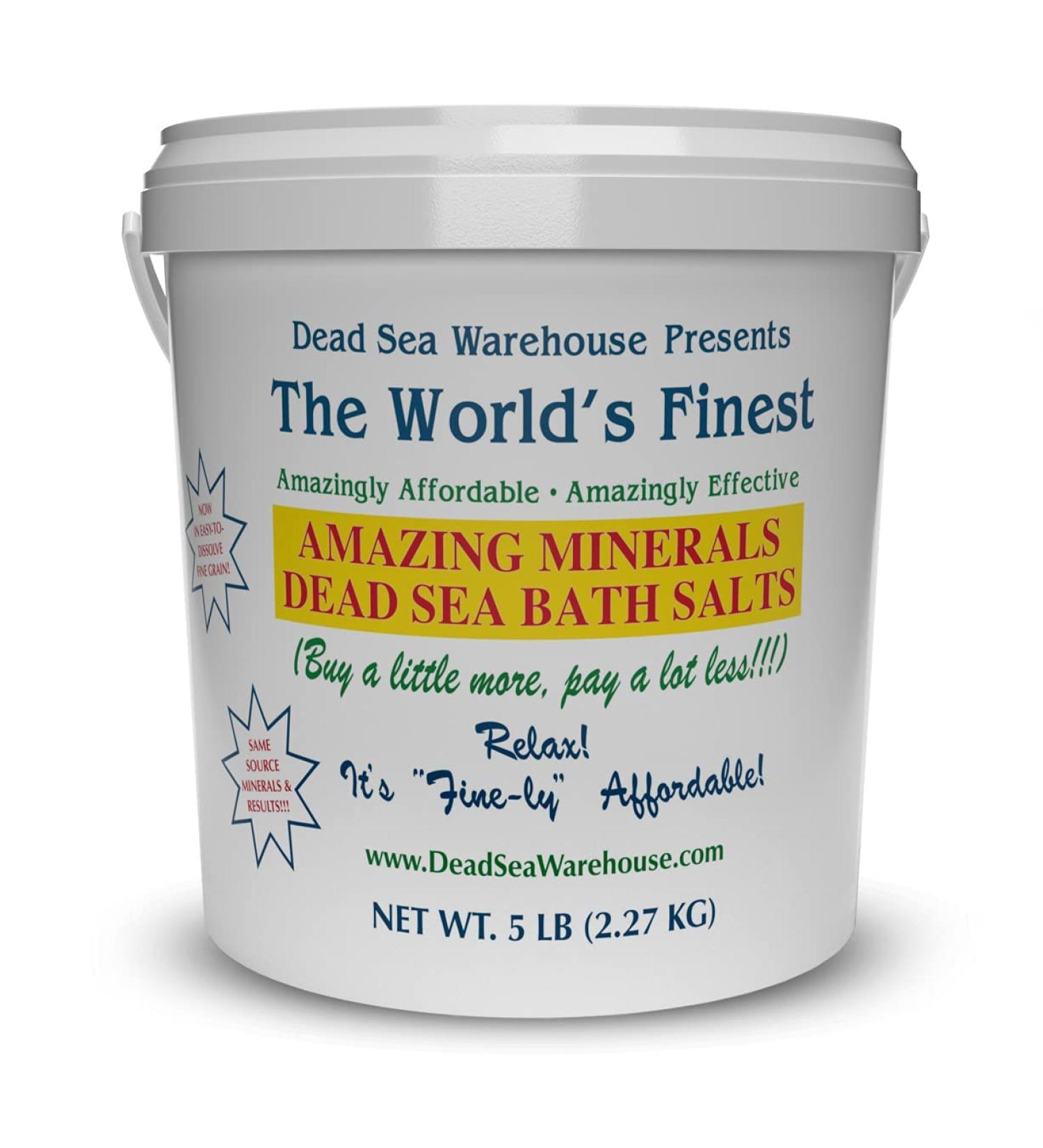 Dead Sea Warehouse 100% Full Mineral Bath Salts - 5 lbs | Detoxifying, Moisturizing, Exfoliating | Unscented | Dry Skin Relief - Buy Online on SooperMarket.com