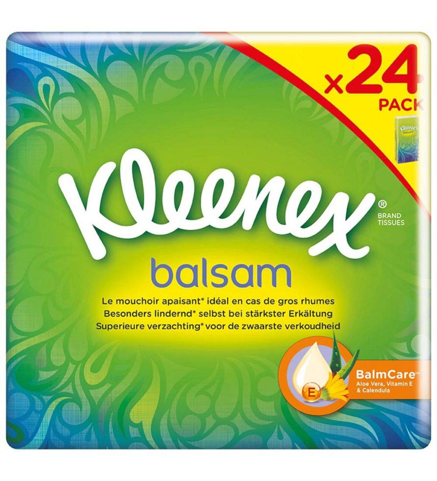 Kleenex Balsam Pocket Tissues - 24 Packs of 9 Tissues (192 Total) | Soft & Soothing for All Your Needs - International Shipping Available - Buy Online on SooperMarket.com