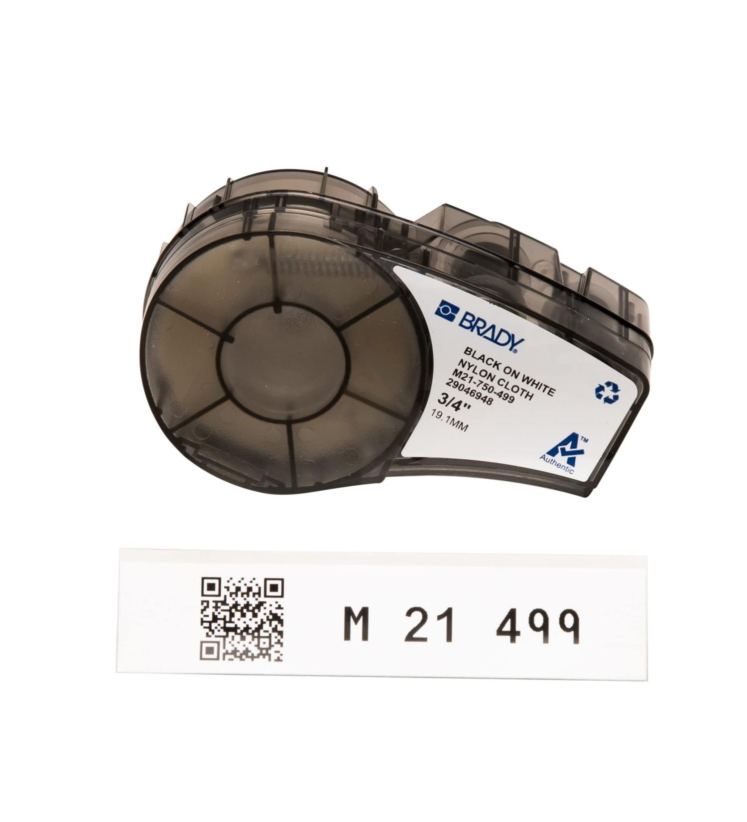 Brady Authentic (M21-750-499) Multi-Purpose Nylon Label for General ID Wire Marking and Lab Black on White- Designed for M210 M210-LAB M211 BMP21-PLUS and BMP21-LAB Printers .75 W 16' L M21-750-499 Label Tape - Buy Online on SooperMarket.com
