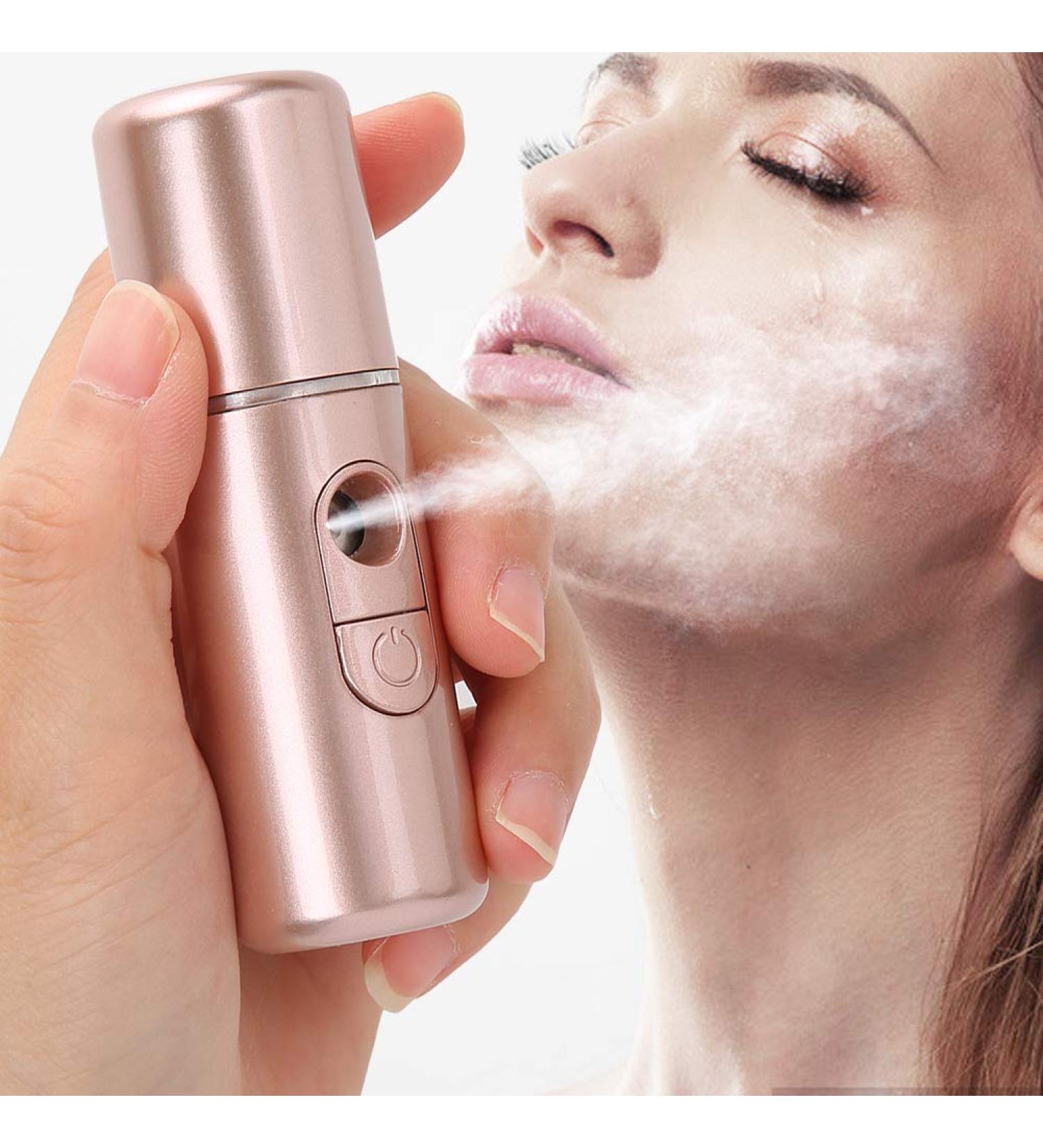 Nano Mist Sprayer USB Rechargeable Handheld Face Humidifier Sprayer Portable USB Face Humidifier SkinCare Moisturizing Hydrating Face Humidifier Sprayer Beauty Tool (Rose Gold) - Buy Online on SooperMarket.com