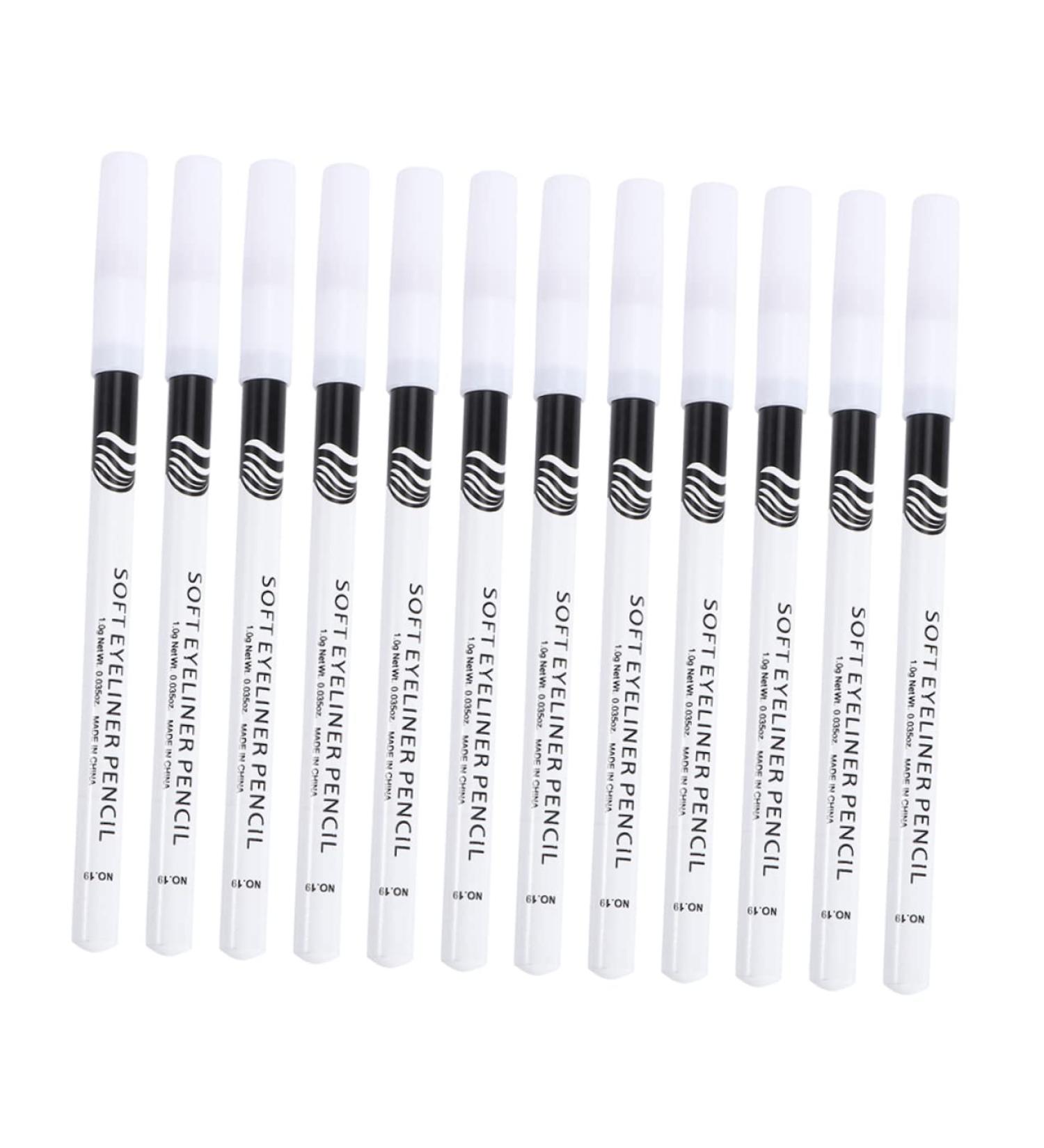 Mikinona 24pcs Eyeliner Pencil Brown Eyeshadow Glitter Eyeshadow Brown Eye Liner Pencil Wooden Pole White - Buy Online on SooperMarket.com
