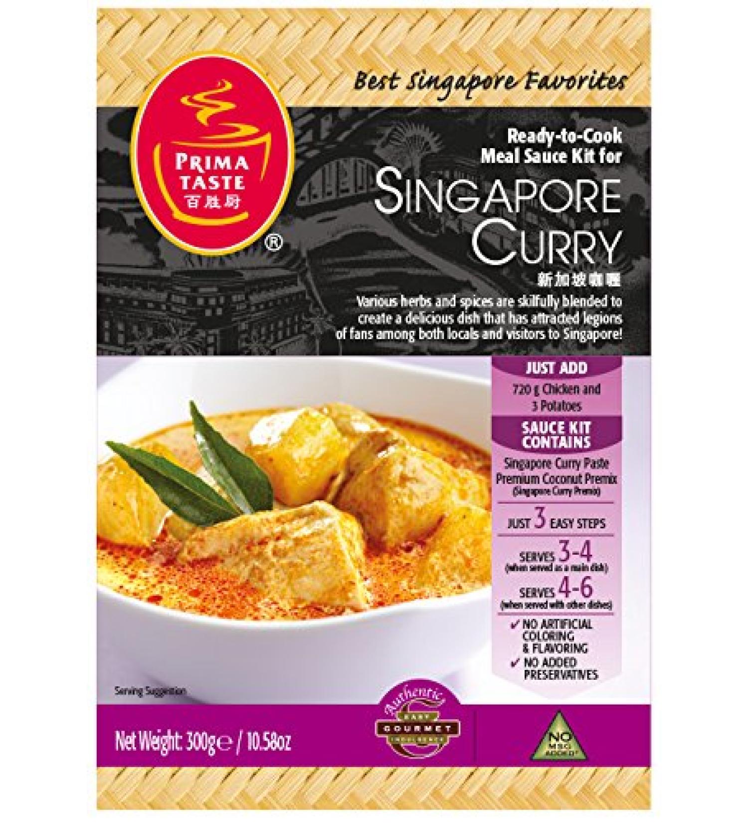 Prima Taste Singapore Curry Sauce Kit 11.30 oz - Pack of 4 | Authentic Singaporean Flavors - Buy Online on SooperMarket.com
