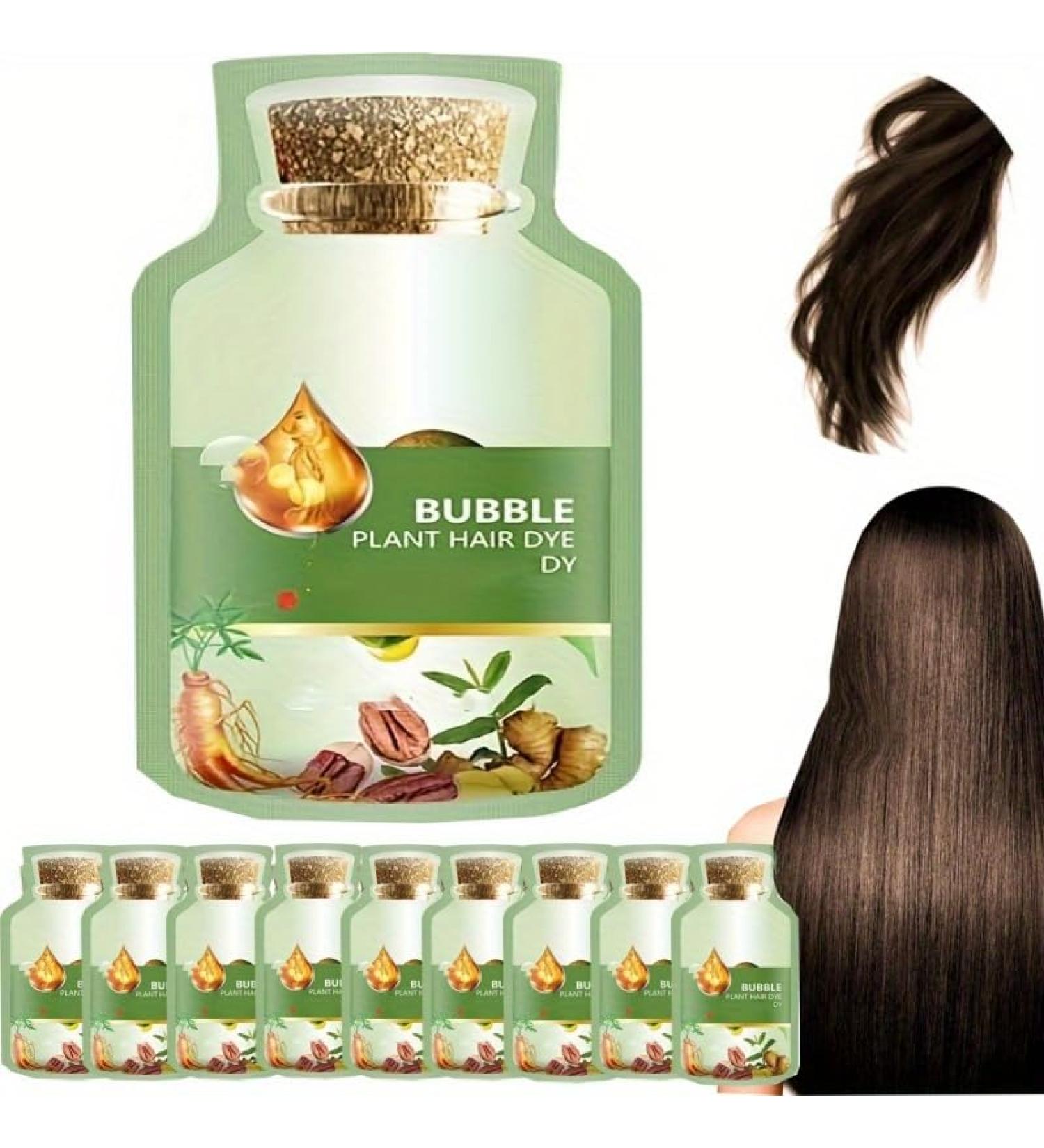 Natural Plant Hair Dye | 10ml Bubble Shampoo - Chestnut Brown | Gray Hair Coverage | Eco-Friendly & Gentle Formula | Shop Now - Buy Online on SooperMarket.com