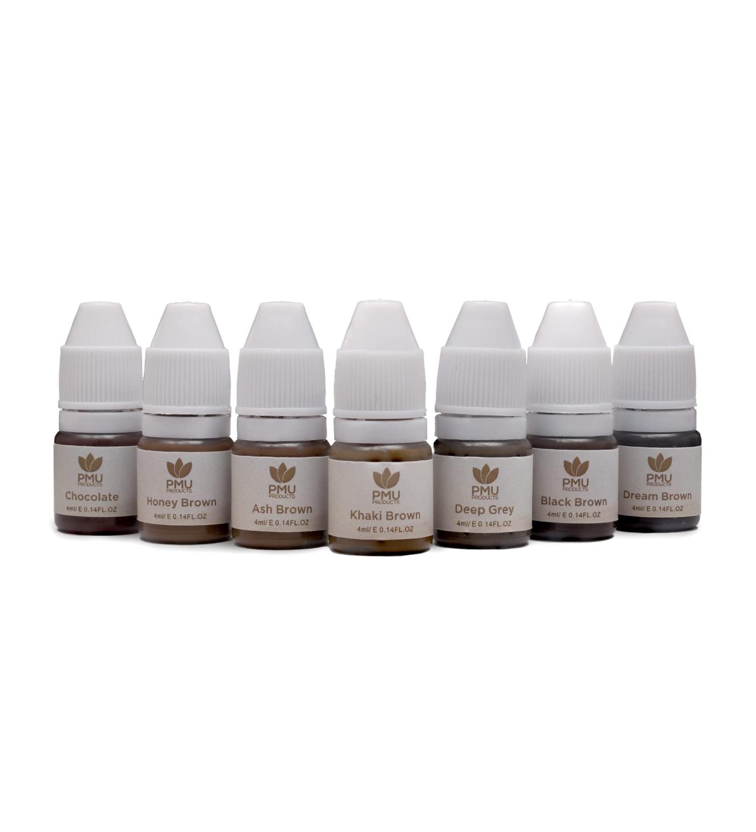 PMU Products Brow Pigment Set - 7 Pack Microblading Inks in 7 Shades - Buy Online on SooperMarket.com