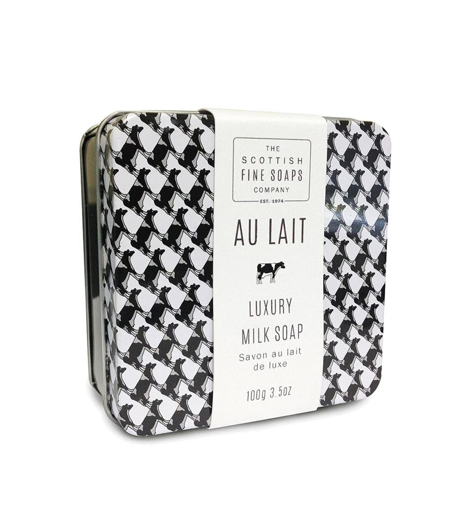 Scottish Fine Soaps Au Lait Luxury Milk Soap Tin - 3.5 Ounces | Moisturizing & Nourishing Skincare | International Shipping Available - Buy Online on SooperMarket.com
