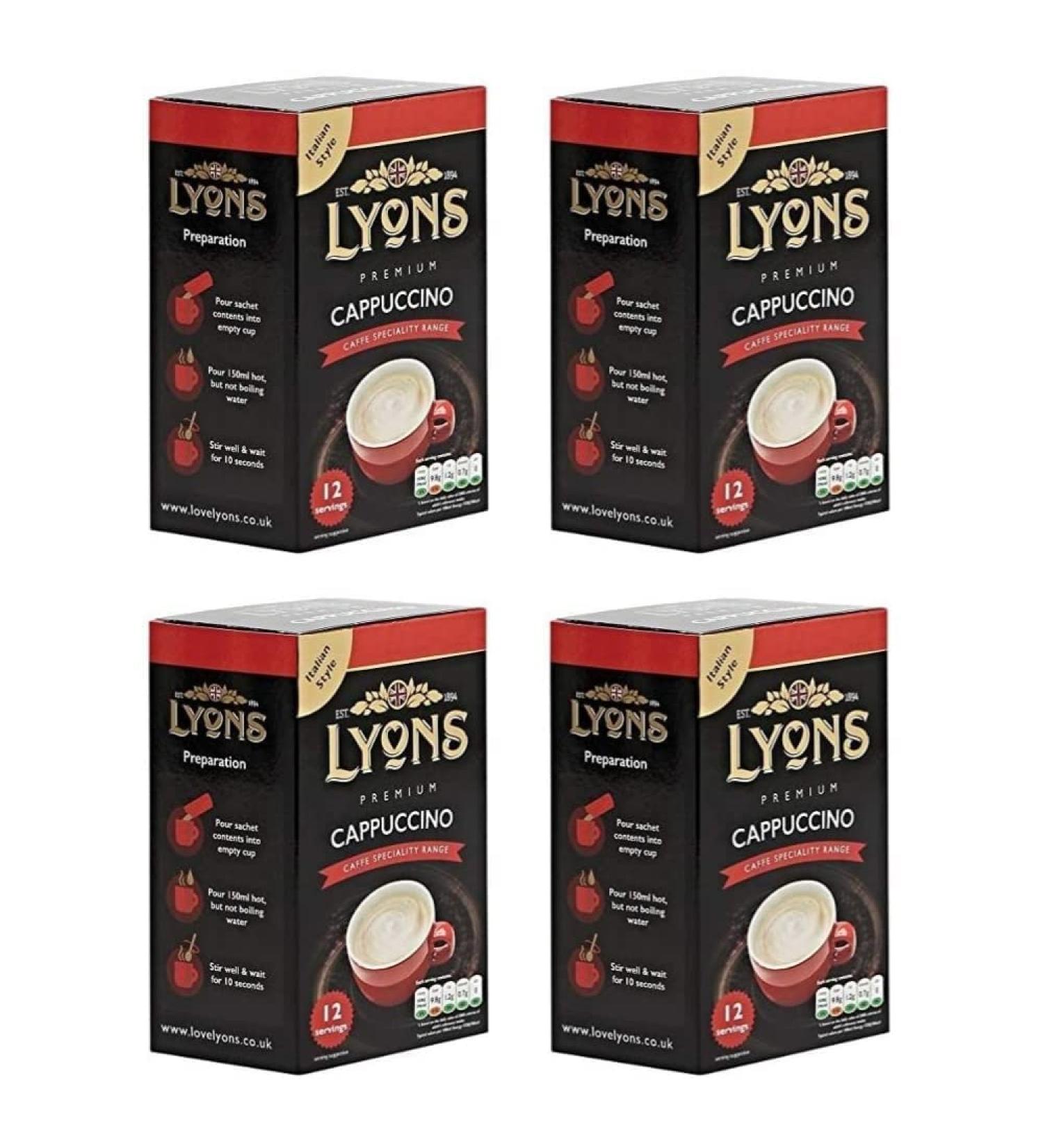 Lyons Premium Instant Coffee Bag Sachets + FabFinds Assorted Gift Mug (Cappuccino 4X 12Sachets) 720.0 gram Pack of 1 - Buy Online on SooperMarket.com
