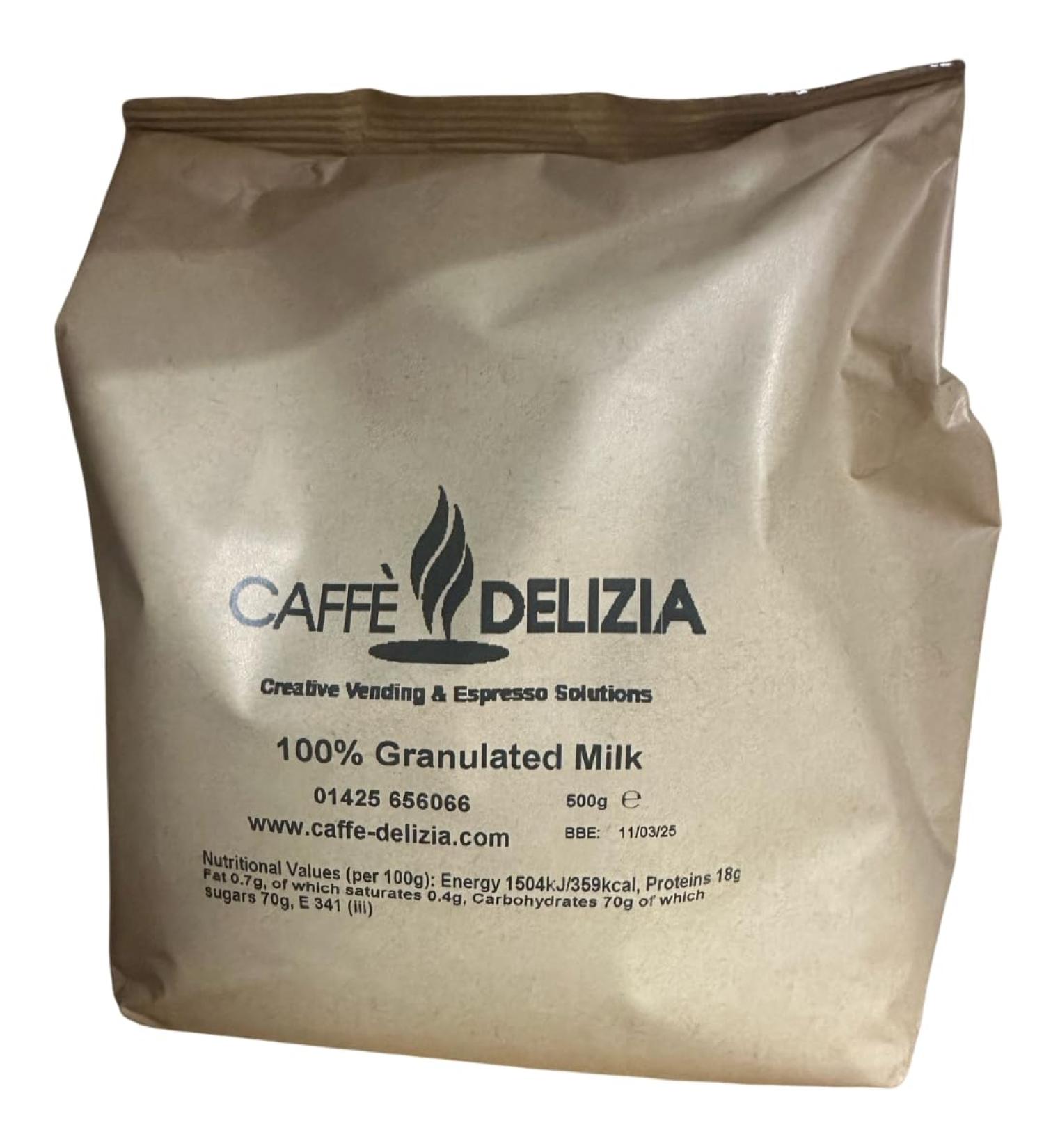 Caffe Delizia 100% Granulated Milk 10 x 500g Perfect for Inside an Espresso Machine