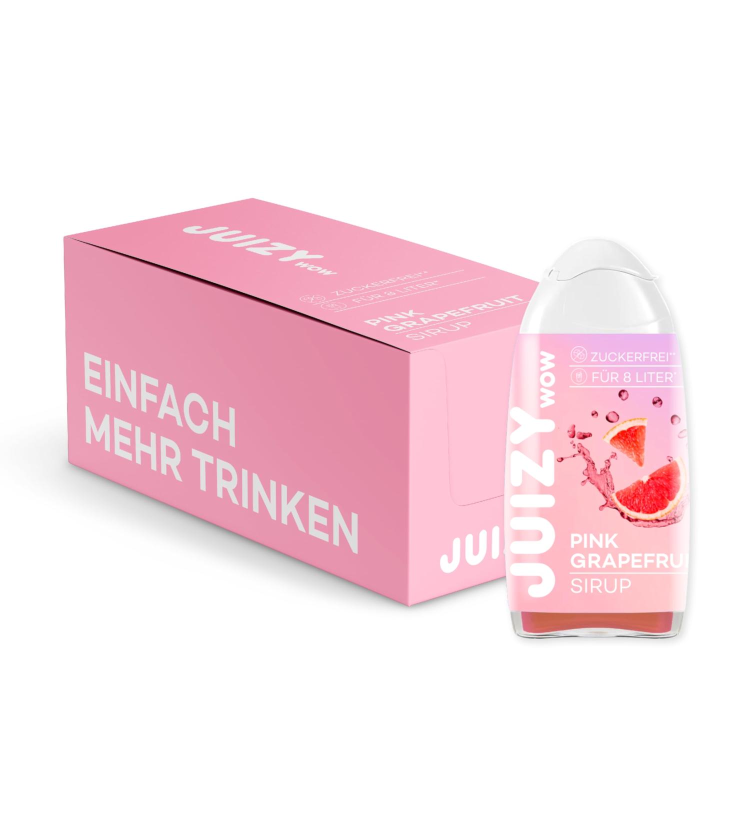 Juizy WoW Sugar-Free Beverage Syrup - 16 x 65ml Pink Grapefruit | Zero Calories Vegan Natural Drink Concentrate - Buy Online on SooperMarket.com