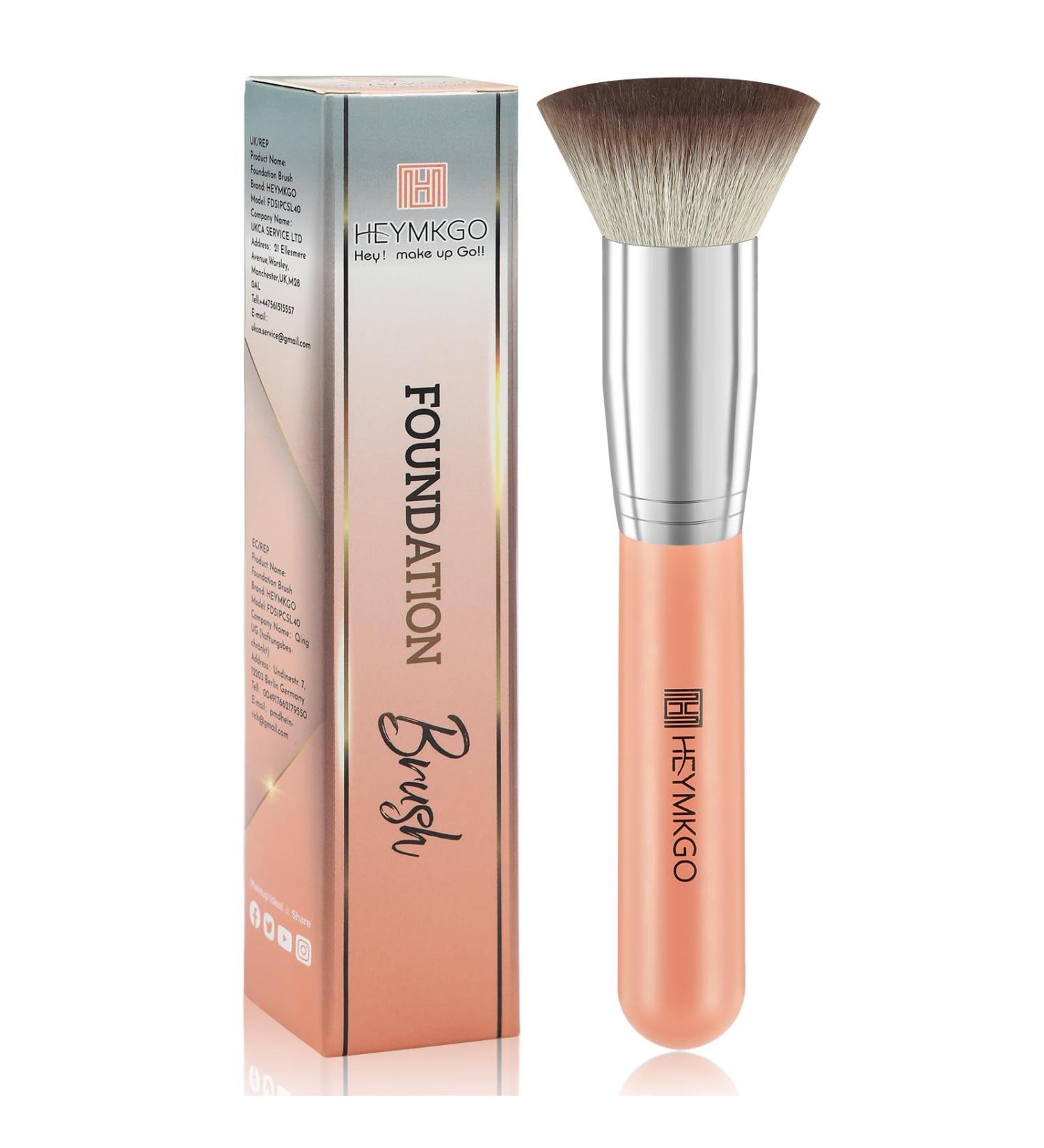 HEYMKGO Flat Top Kabuki Contour Foundation Brush for Liquid, Powder & Cream - Buffing & Blending Face Brush - Buy Online on SooperMarket.com