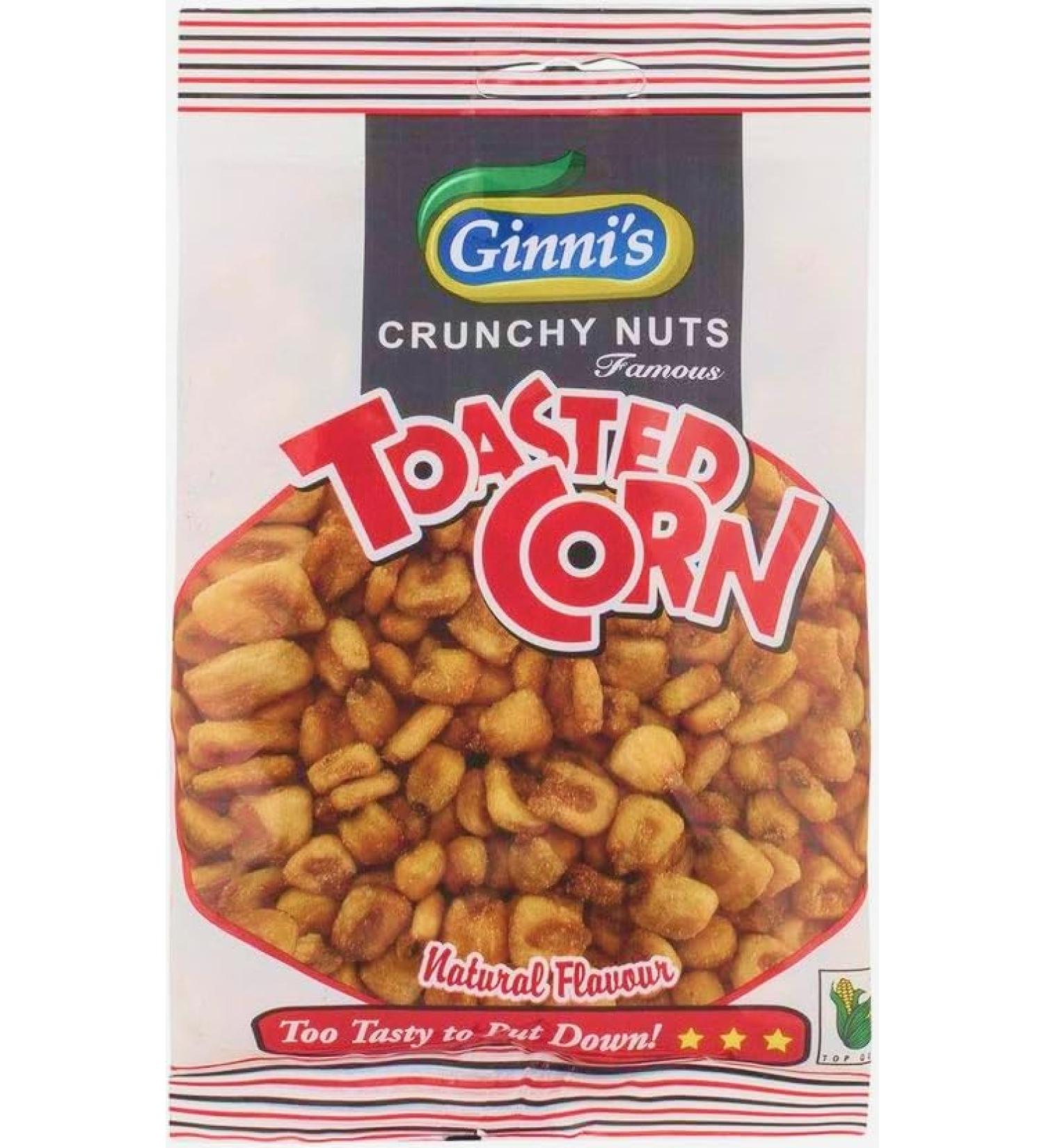 Ginni's Natural Toasted Corn - 10 x 120g - Healthy Vegan Plant Based Crunchy Crisp Alternative Snacks - Ideal for Salads Grazing Gym Party Bar Lunch Box - Buy Online on SooperMarket.com