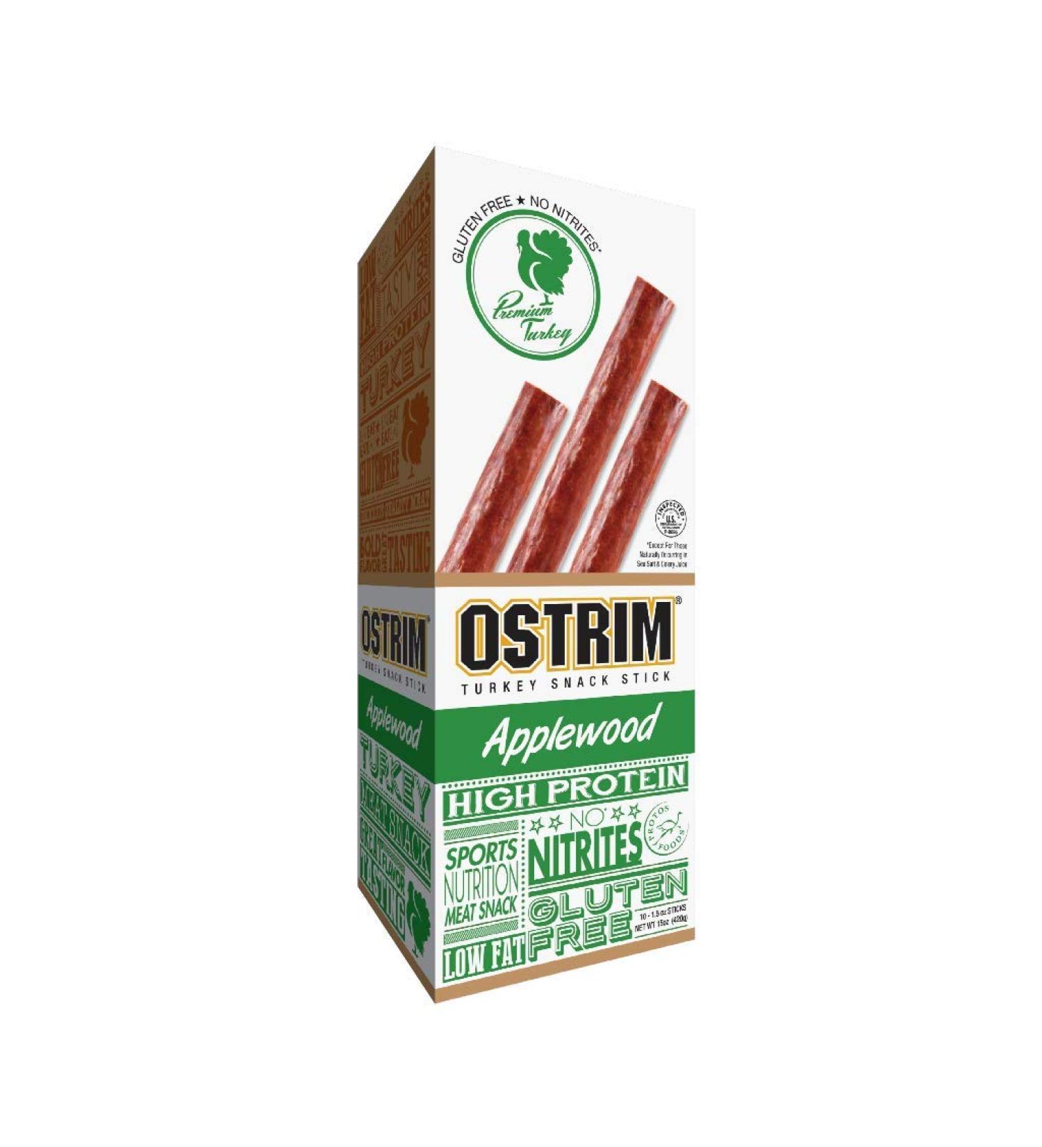 Ostrim Turkey Jerky Snack Sticks - Applewood Flavor 1.5 oz (Pack of 10) - Buy Online on SooperMarket.com