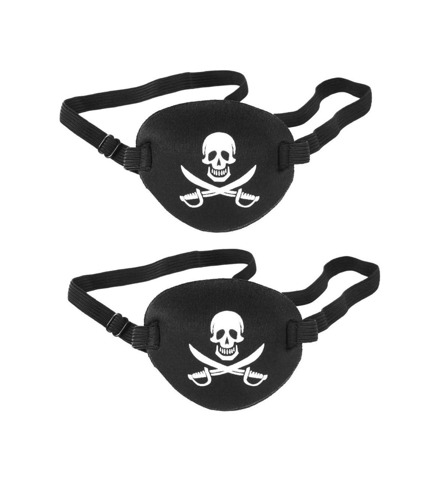 Pirate Skull Eye Patch for Adults & Kids - Adjustable Single Eye Cover for Amblyopia Lazy Eye & Strabismus - 2 Pcs - Buy Online on SooperMarket.com