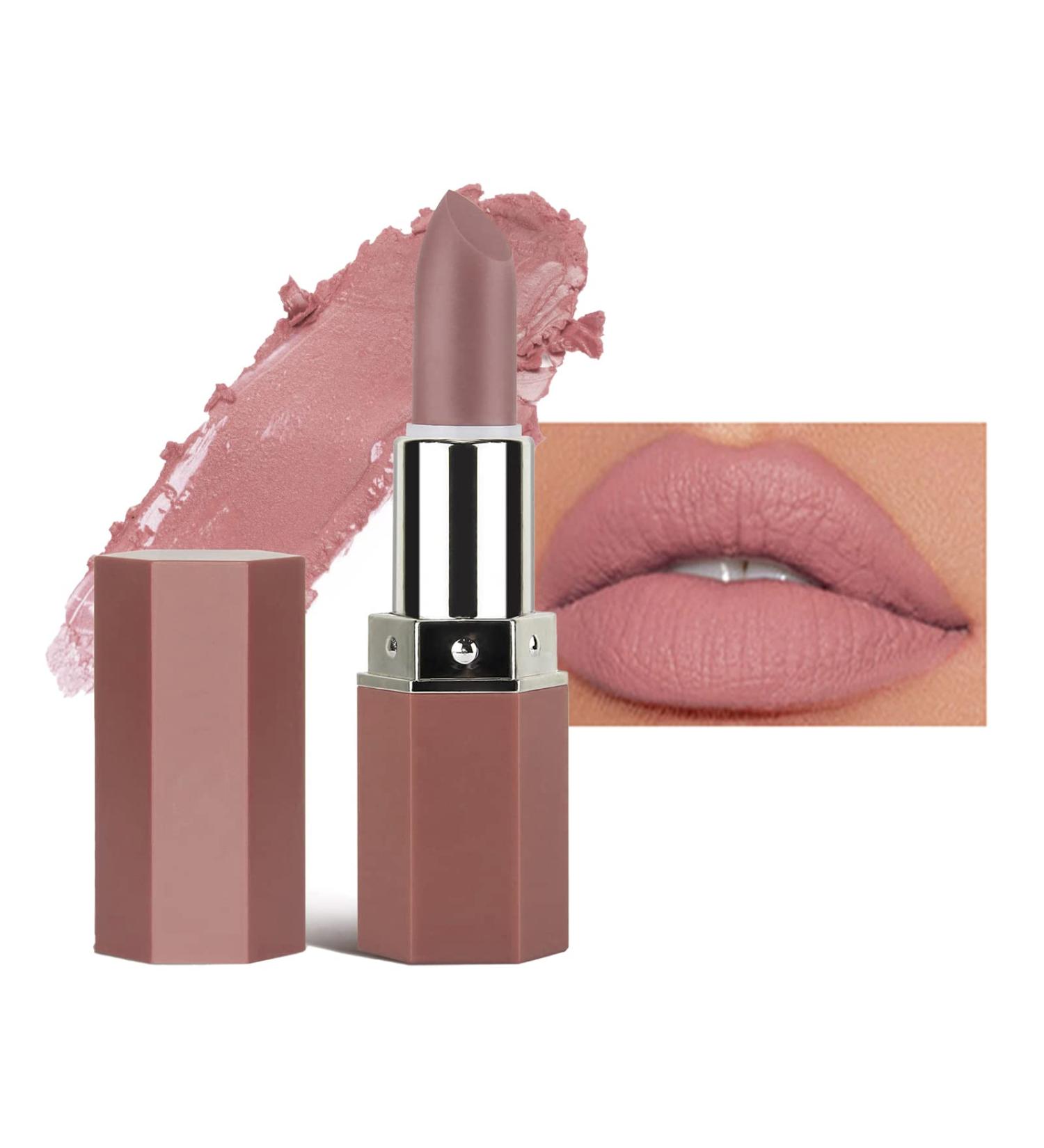 Nude Matte Lipstick - Long Lasting, Waterproof, Non-Stick Cup Lip Gloss for Women | Professional Cosmetics Gift - Buy Online on SooperMarket.com