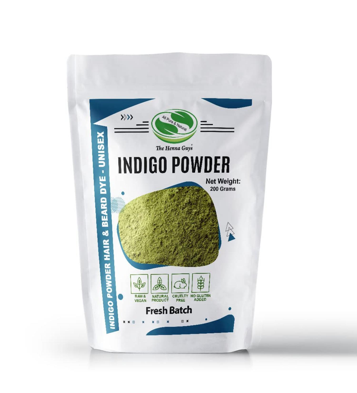 INDIGO POWDER For Hair Dye/Color - The Henna Guys (200g) 7.05 Ounce (Pack of 1)