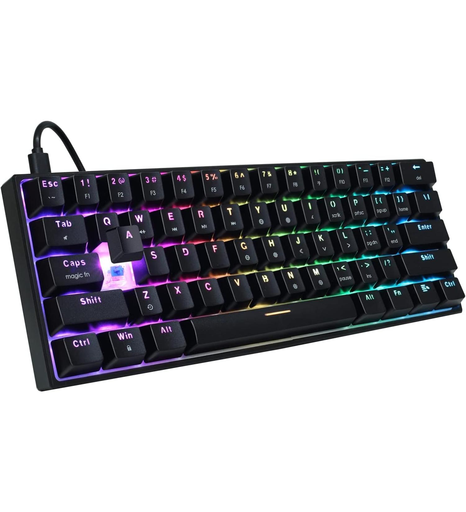 FANTECH MAXFIT61 RGB Wired Mechanical Keyboard - BlueSW(Clicky)-Black - Buy Online on SooperMarket.com