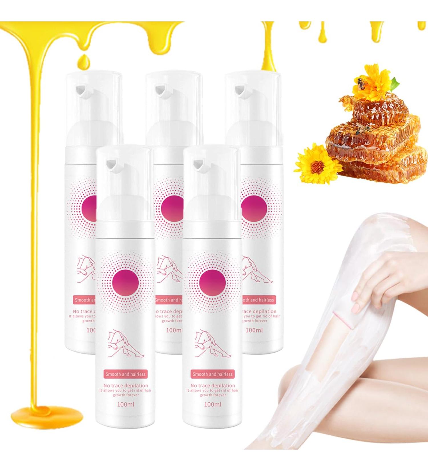 Smooth as Honey Mousse Hair Removal Spray Beeswax Hair Removal Mousse Hair Removal Spray for Women Men Gentle Painless (3) - Buy Online on SooperMarket.com