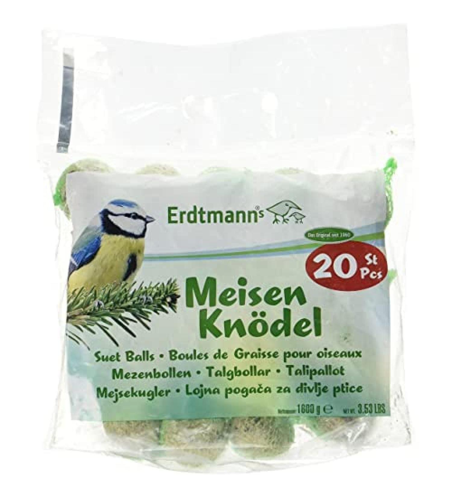 Erdtmanns 20 Fat Balls - 1.6 kg Polybag for Wild Birds | Premium Bird Feed - International Shipping - Buy Online on SooperMarket.com