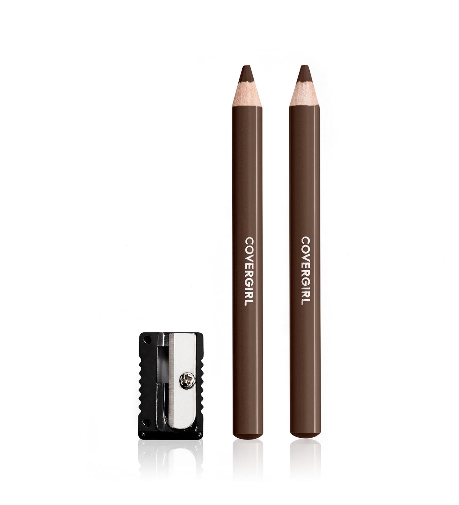 COVERGIRL Easy Breezy Brow Fill + Define Pencils 2-count Rich Brown Eye & Eyebrow Pencil Set with Sharpener - Blendable for Defined Brows - Buy Online on SooperMarket.com