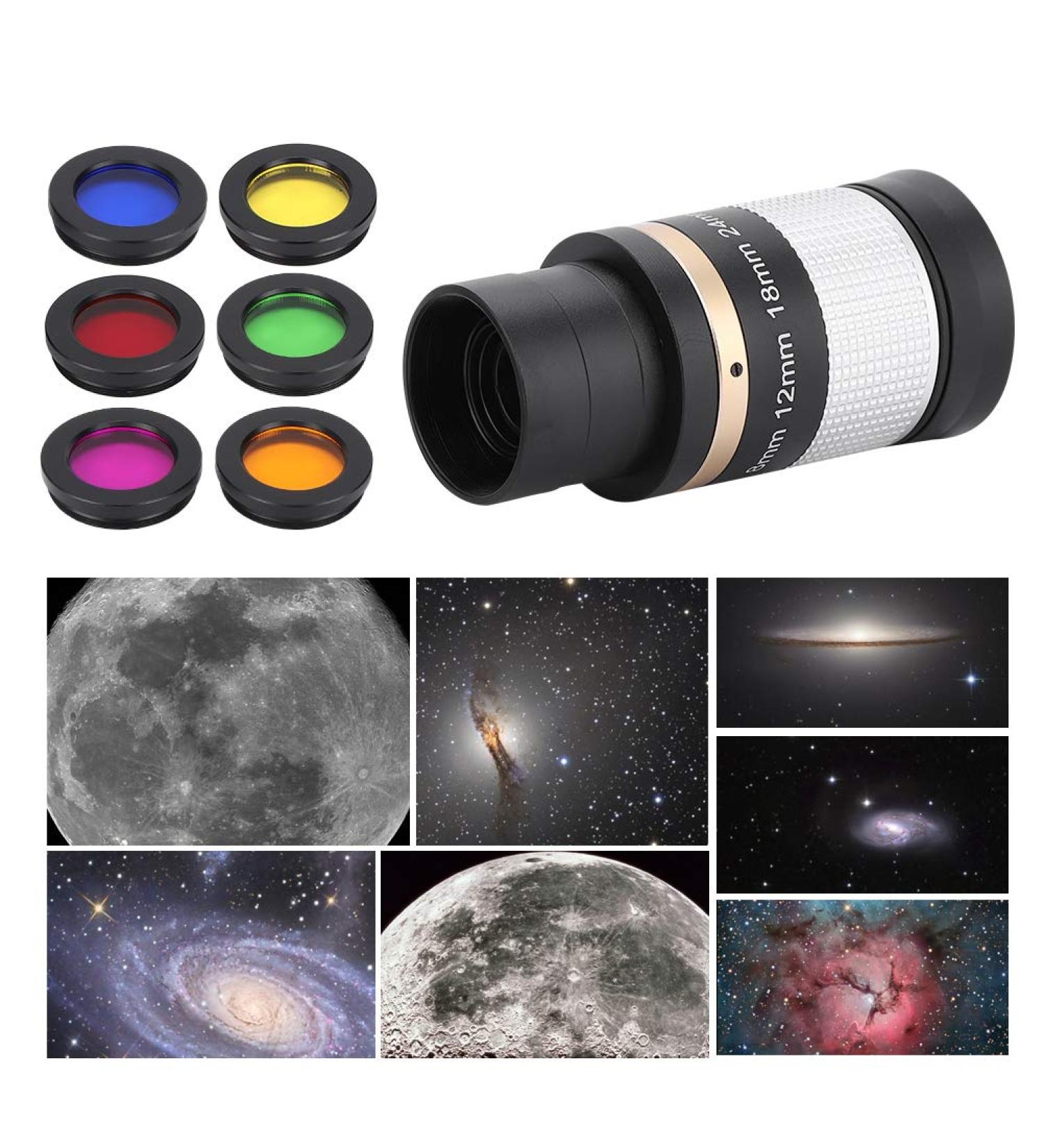 ASHATA Telescope Filters  6 Colors 1.25 Inch Colorful Telescope Eyepieces Filter  Optical Glass Astronomical Lens Filter for Enhancing Definition and Resolution in Lunar Planetary Observation - Buy Online on SooperMarket.com