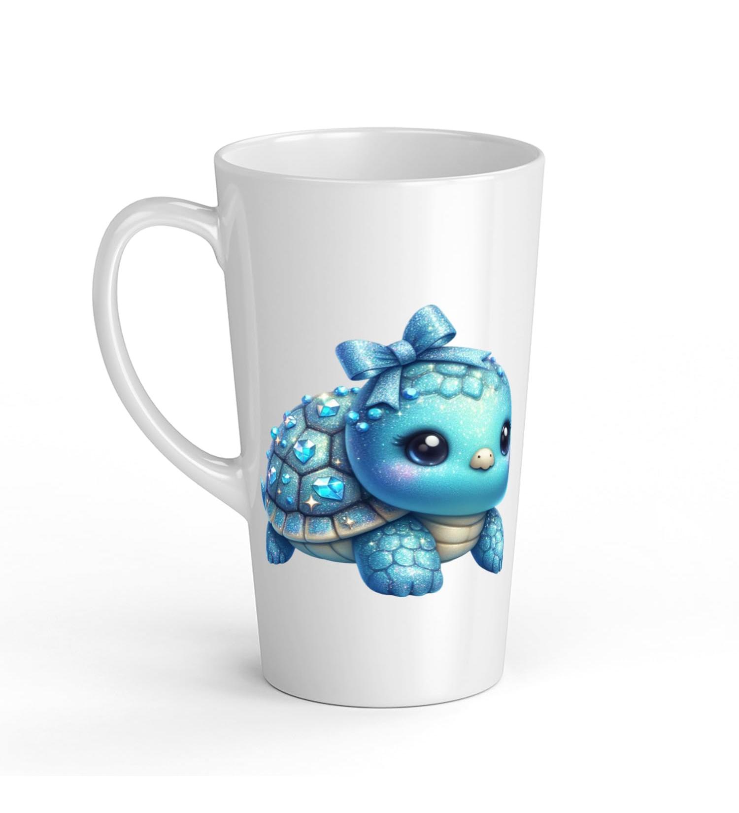 White Ceramic Baby Turtle Mug - Large 483 ml Perfect for Hot Chocolate or Milk Fun and Easy to Use