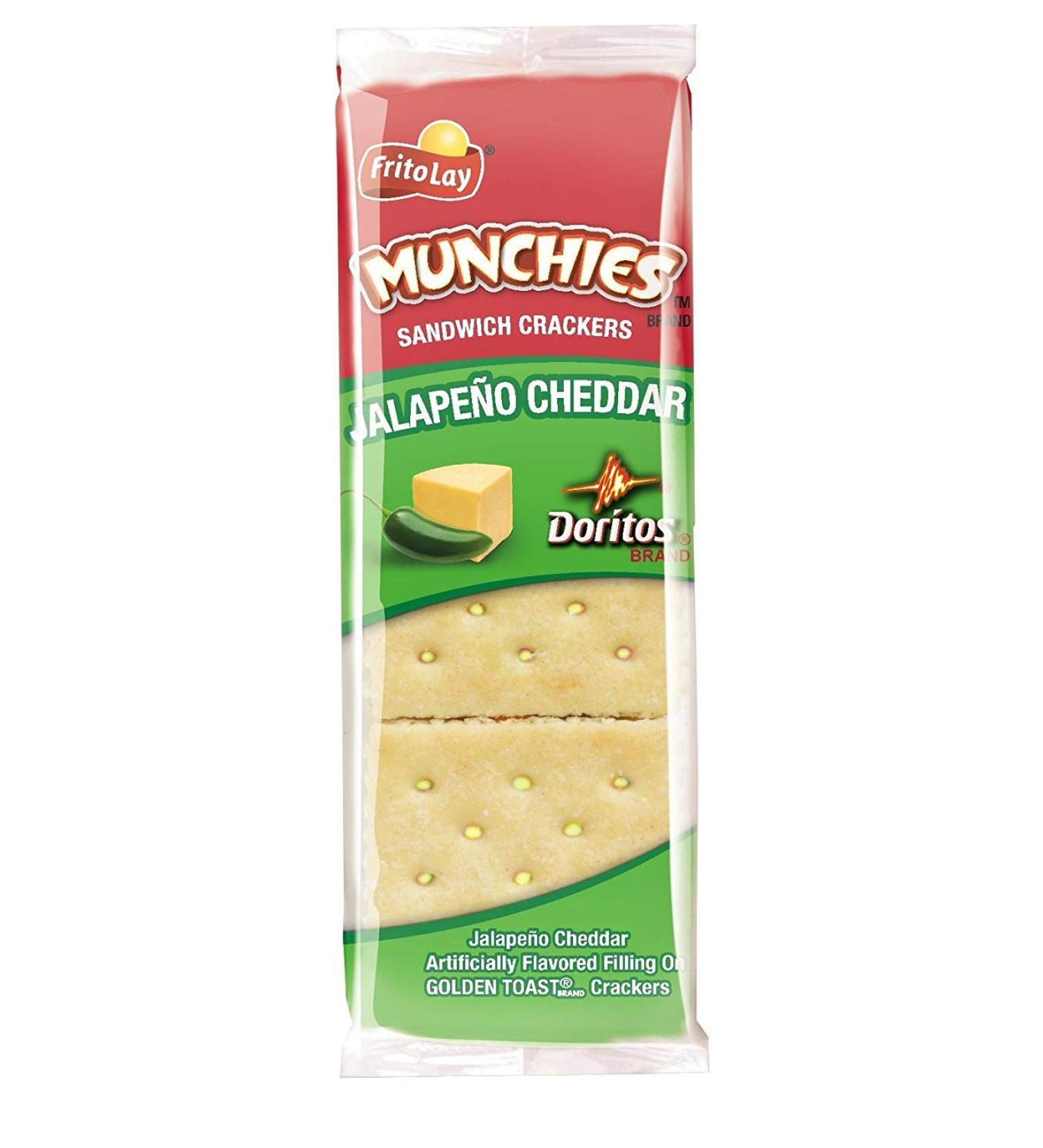 Munchies Doritos Jalapeno Cheddar Sandwich Crackers on Golden Toast 1.38 oz (8 Packets)