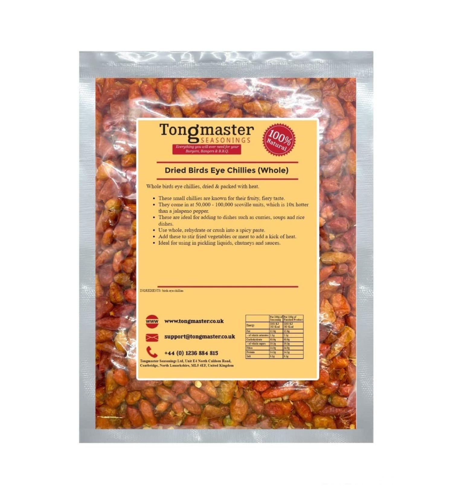 Dried Birds Eye Chillies (Whole) - 1kg