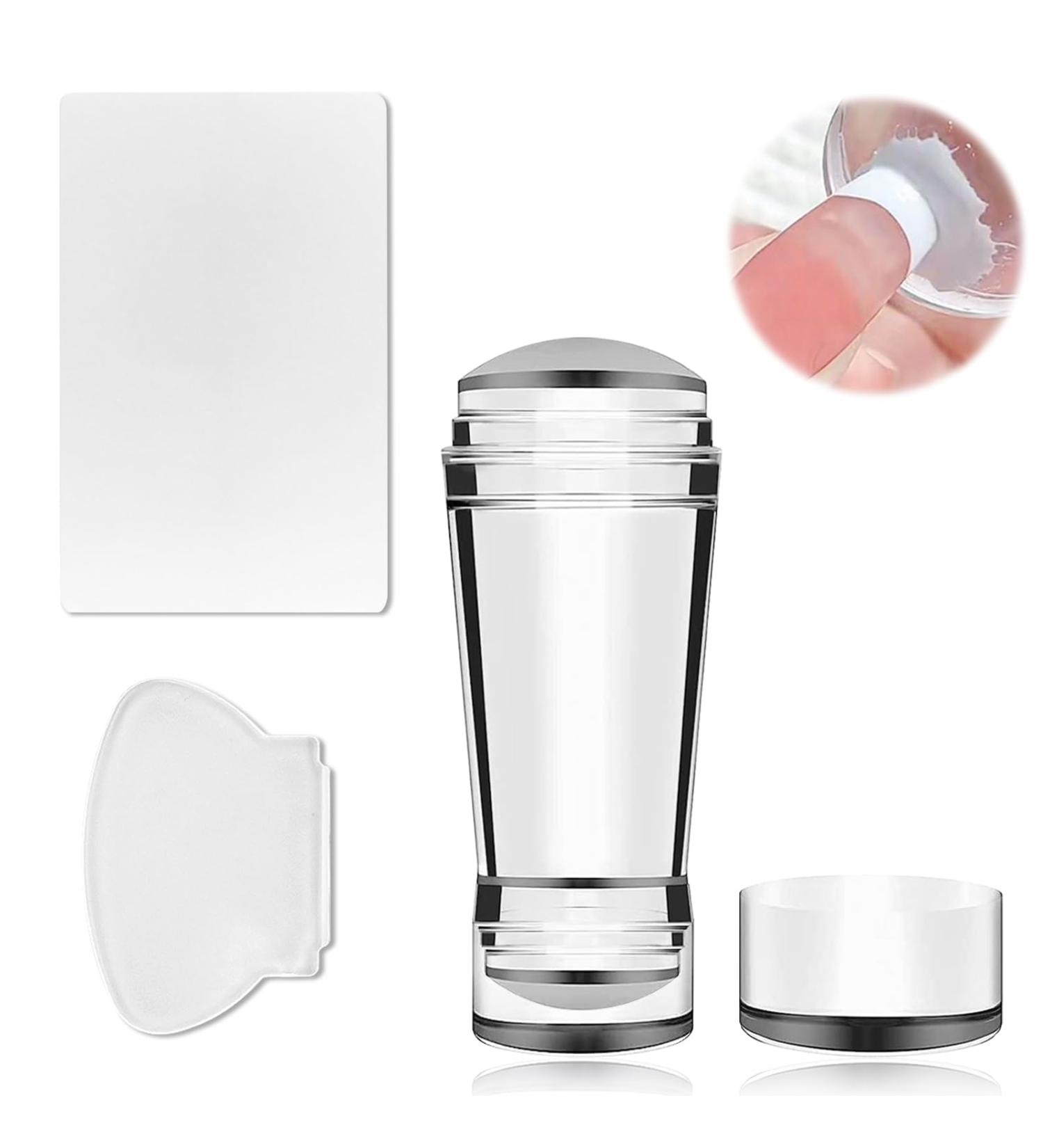 Clear Nail Art Stamper - Double-End Silicone Nail Stamp for DIY French Smile Line Art & Accessories - Buy Online on SooperMarket.com