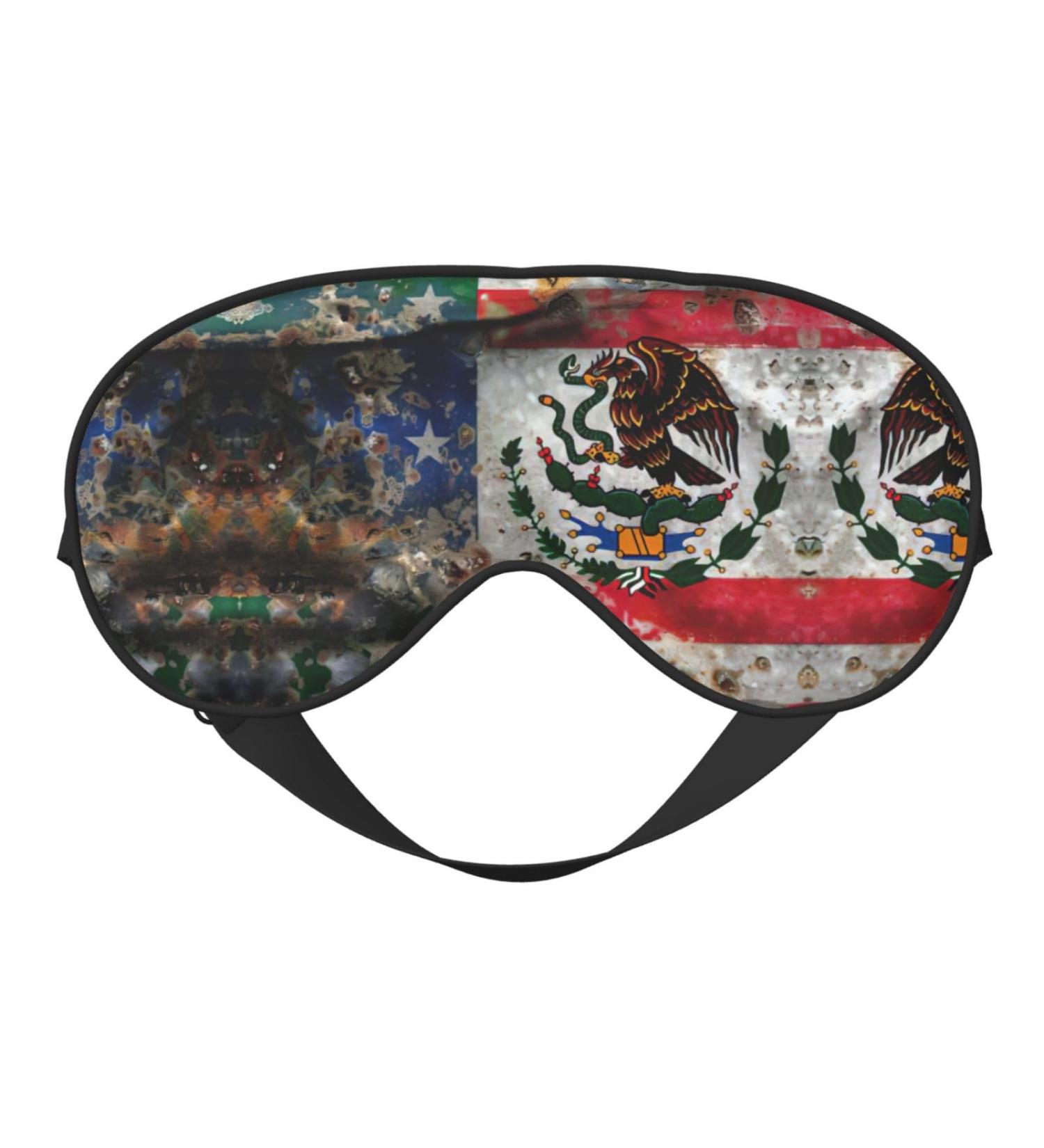 SSIMOO Mexican American Flag Eye Mask | Soft & Breathable Sleep Mask for Travel | Relaxation & Comfort - Buy Online on SooperMarket.com