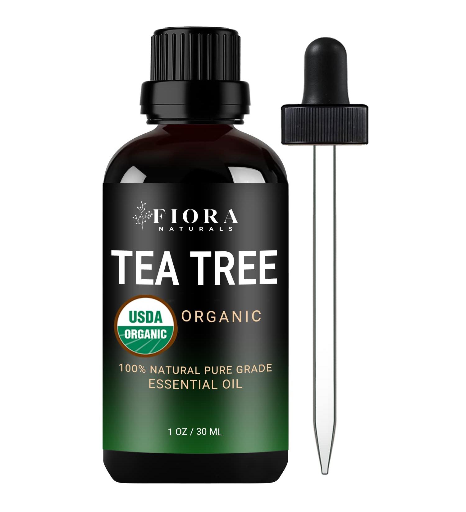 Fiora Naturals Tea Tree Essential Oil 1 oz - 100% Pure Organic Melaleuca Alternifolia for Face, Hair, Skin, Acne, Scalp, Foot, and Toenails - Buy Online on SooperMarket.com