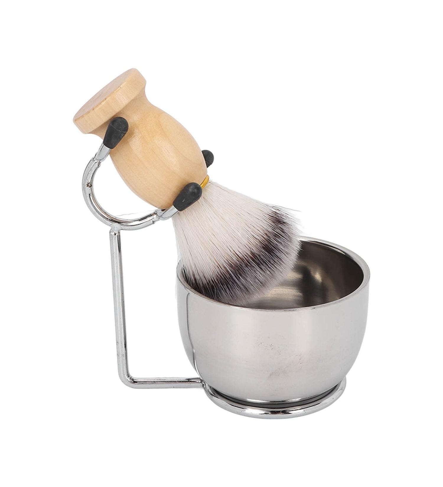 Ankroyu 3-in-1 Razor Brush Set | Stainless Steel Beard Soap Peel & Manual Razor Tool for Men - Buy Online on SooperMarket.com
