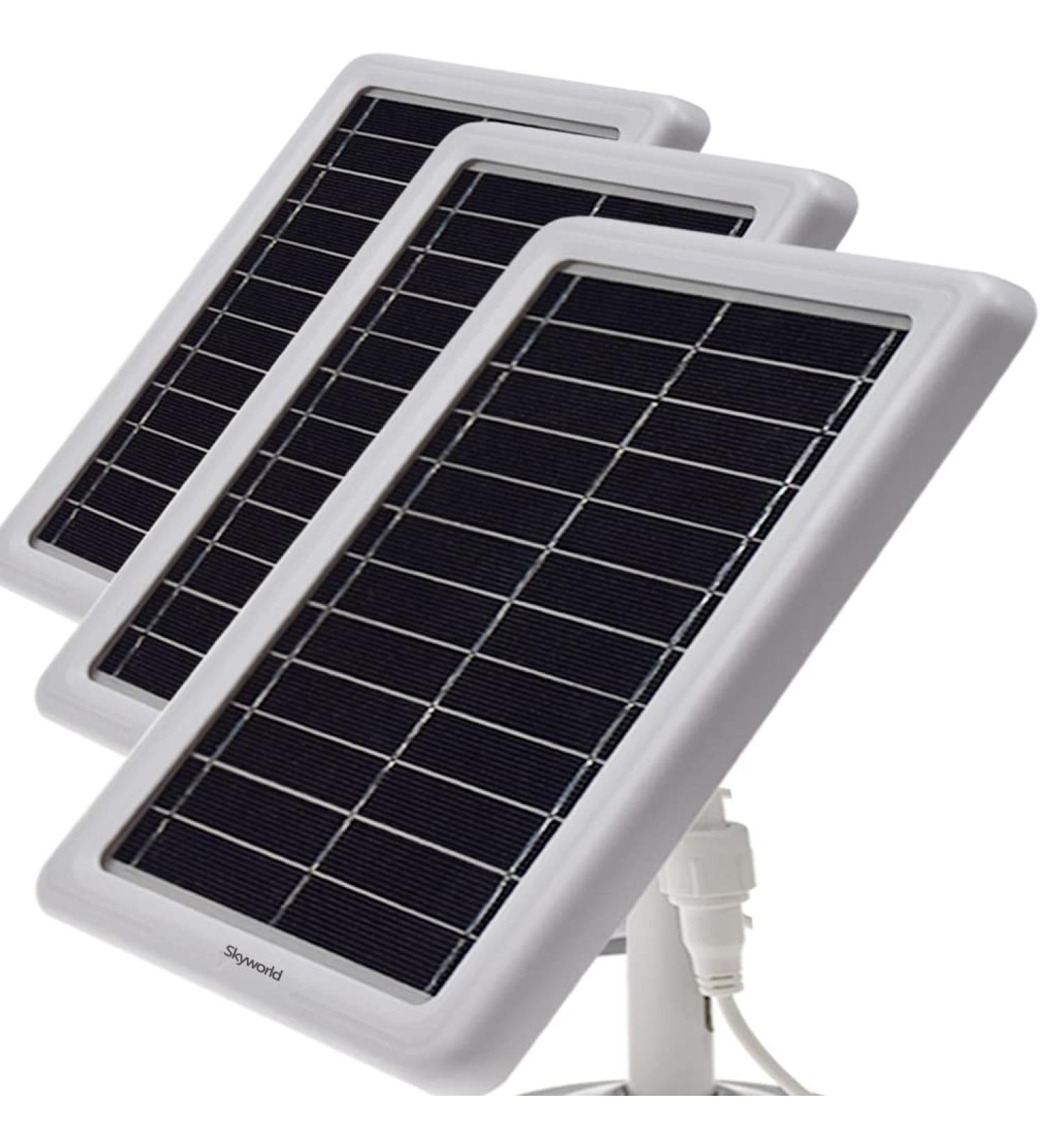 3 Pack Solar Panel Charger for Ring Camera - White | Compatible with Spotlight Cam & Stick Up Cam - Buy Online on SooperMarket.com