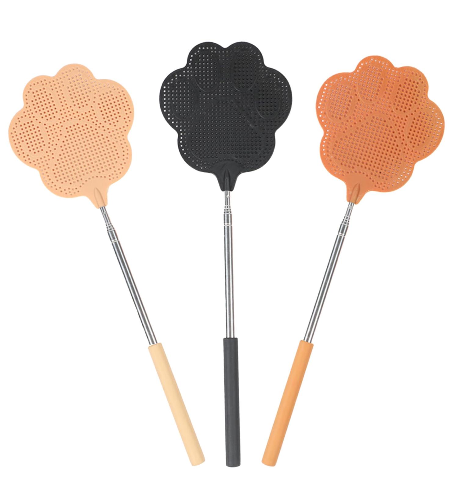 Fly Swatter for Indoors Extendable Fly Swatter 3Pcs Fly Swatter Manual Paw-Shaped Flyswatter Heavy Duty Fine Mesh PP Stainless Steel Fly Swatter for Indoors - Buy Online on SooperMarket.com