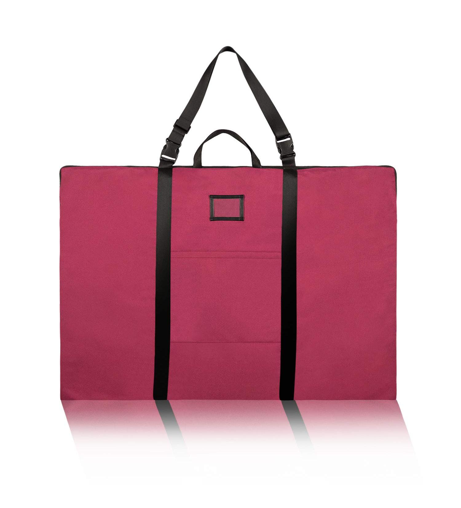 Large 24x36 Inch Art Portfolio Bag - Lightweight Poster Storage with Handle and Zipper - Ideal for Sketching and Drawing - Red - Buy Online on SooperMarket.com